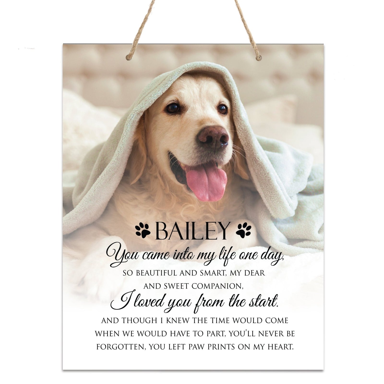 Personalized Pet Memorial Rope Wall Sign Decor - LifeSong Milestones