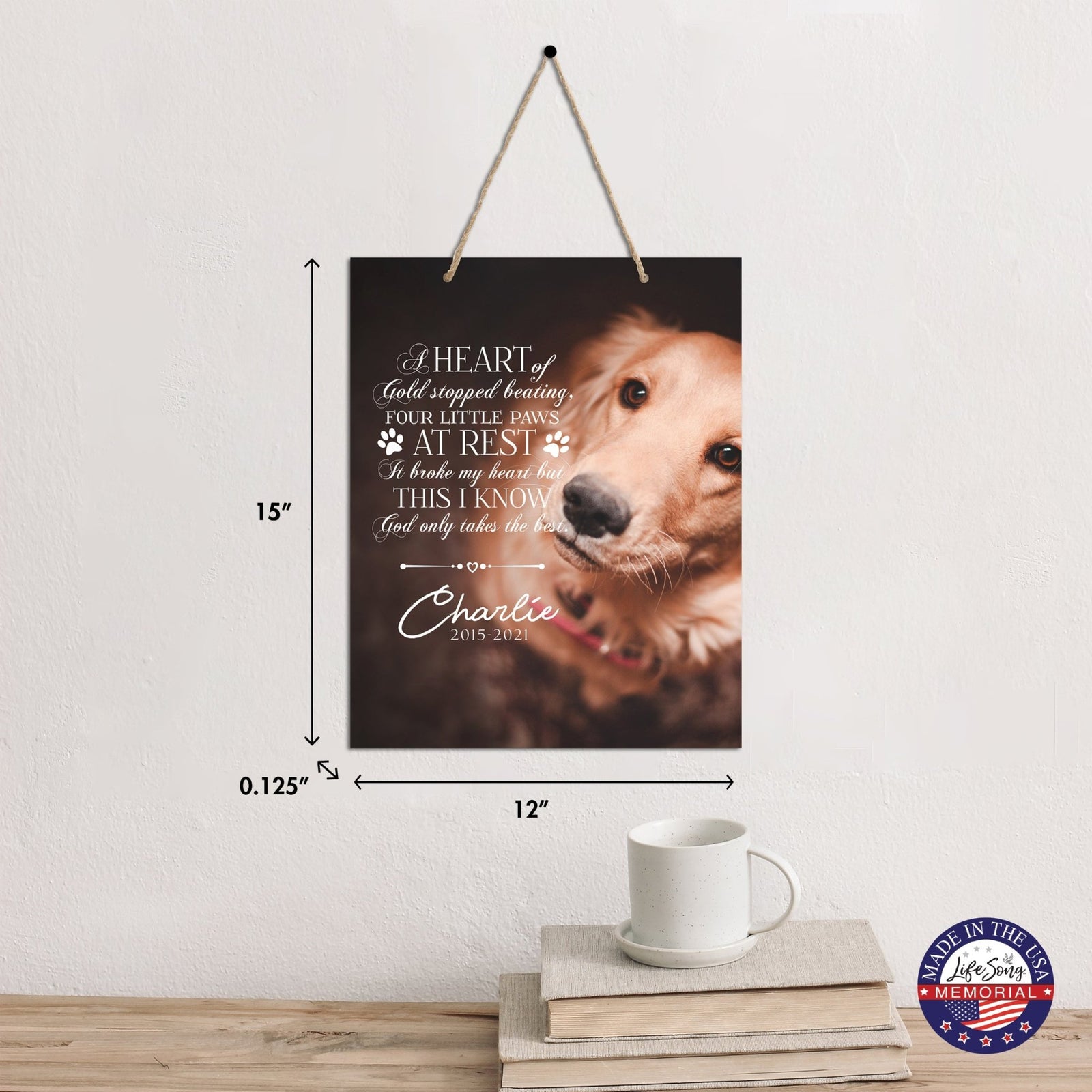 Personalized Pet Memorial Rope Wall Sign Decor - LifeSong Milestones