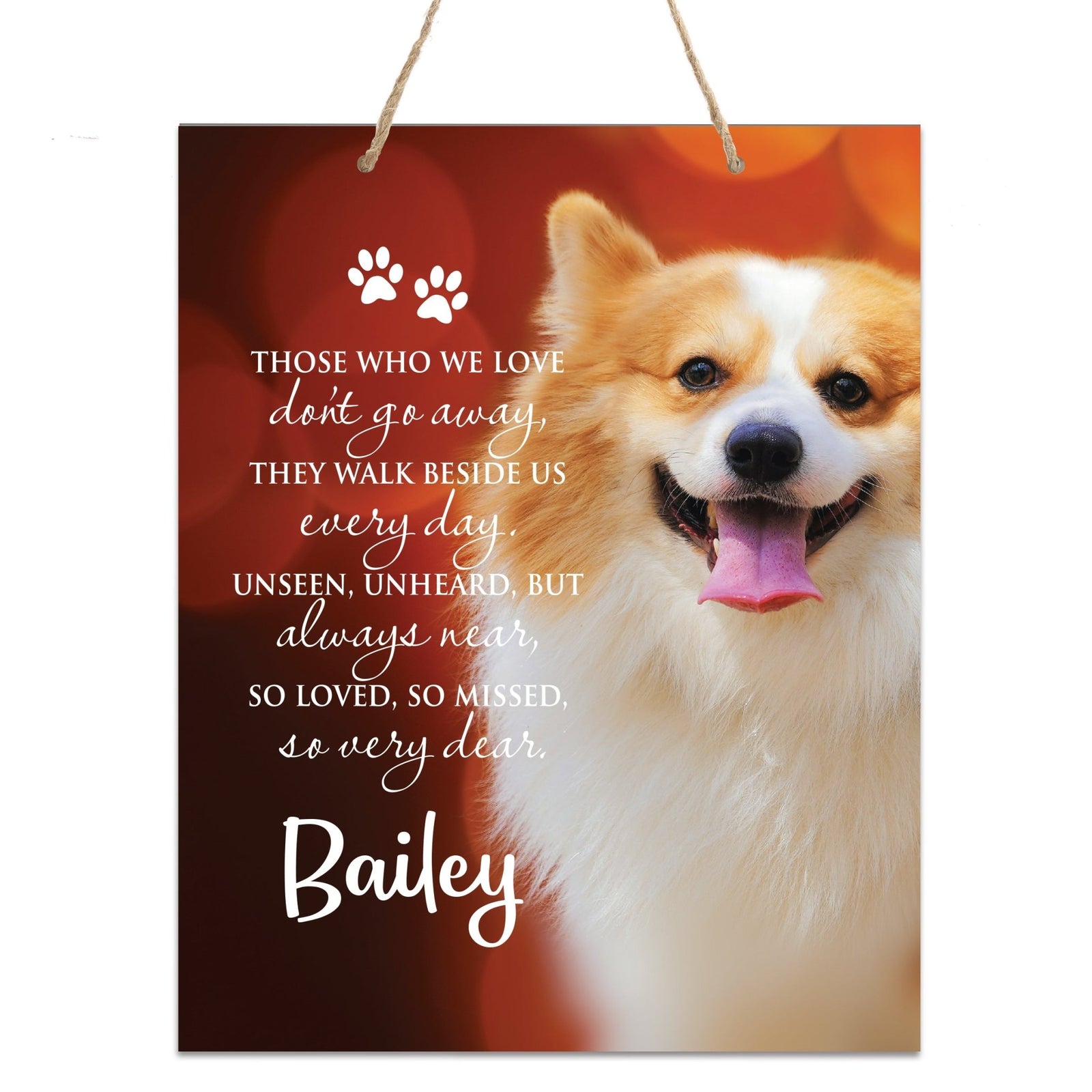 Personalized Pet Memorial Rope Wall Sign Decor - LifeSong Milestones