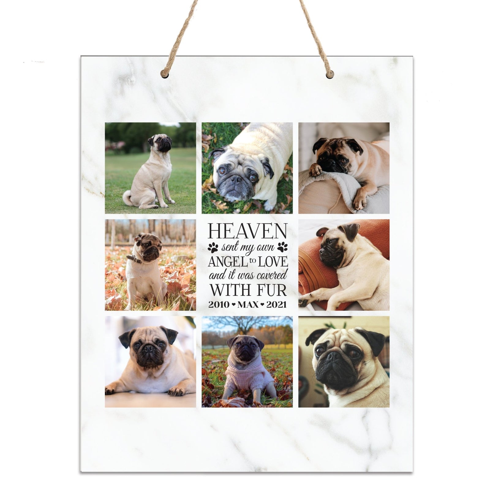 Personalized Pet Memorial Rope Wall Sign Decor - LifeSong Milestones