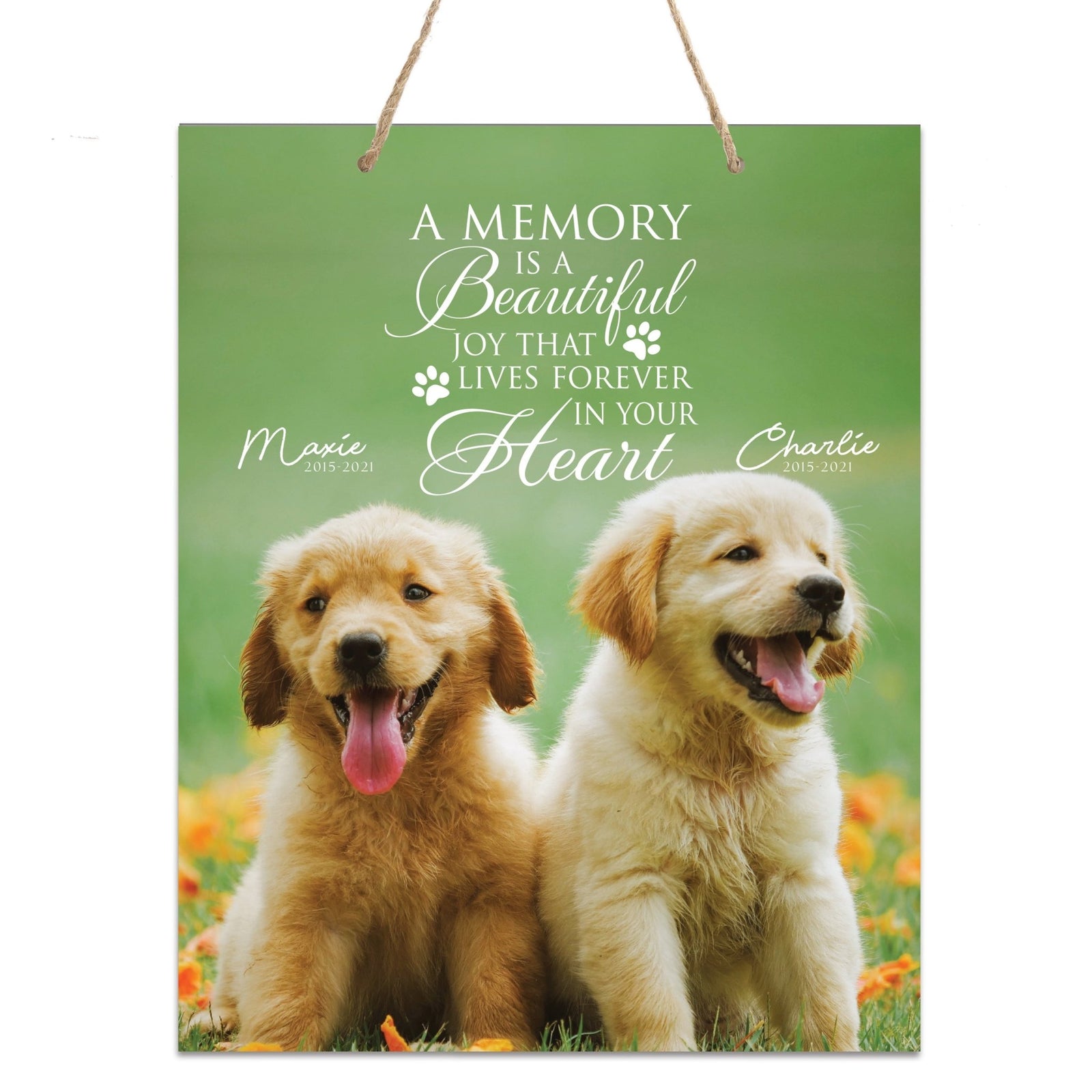 Personalized Pet Memorial Rope Wall Sign Decor - LifeSong Milestones