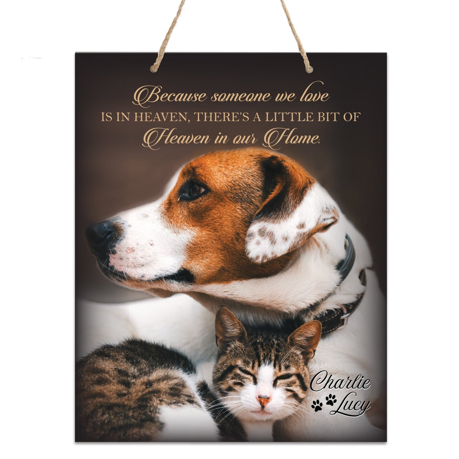 Personalized Pet Memorial Rope Wall Sign Decor - LifeSong Milestones