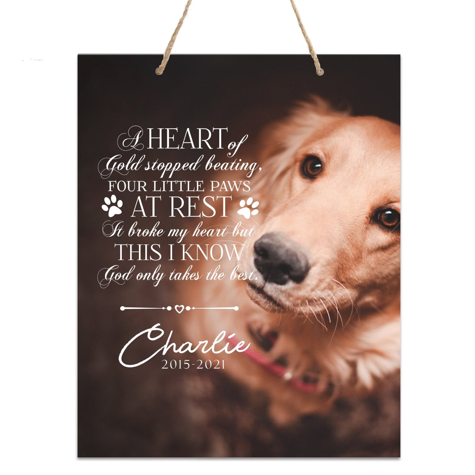 Personalized Pet Memorial Rope Wall Sign Decor - LifeSong Milestones