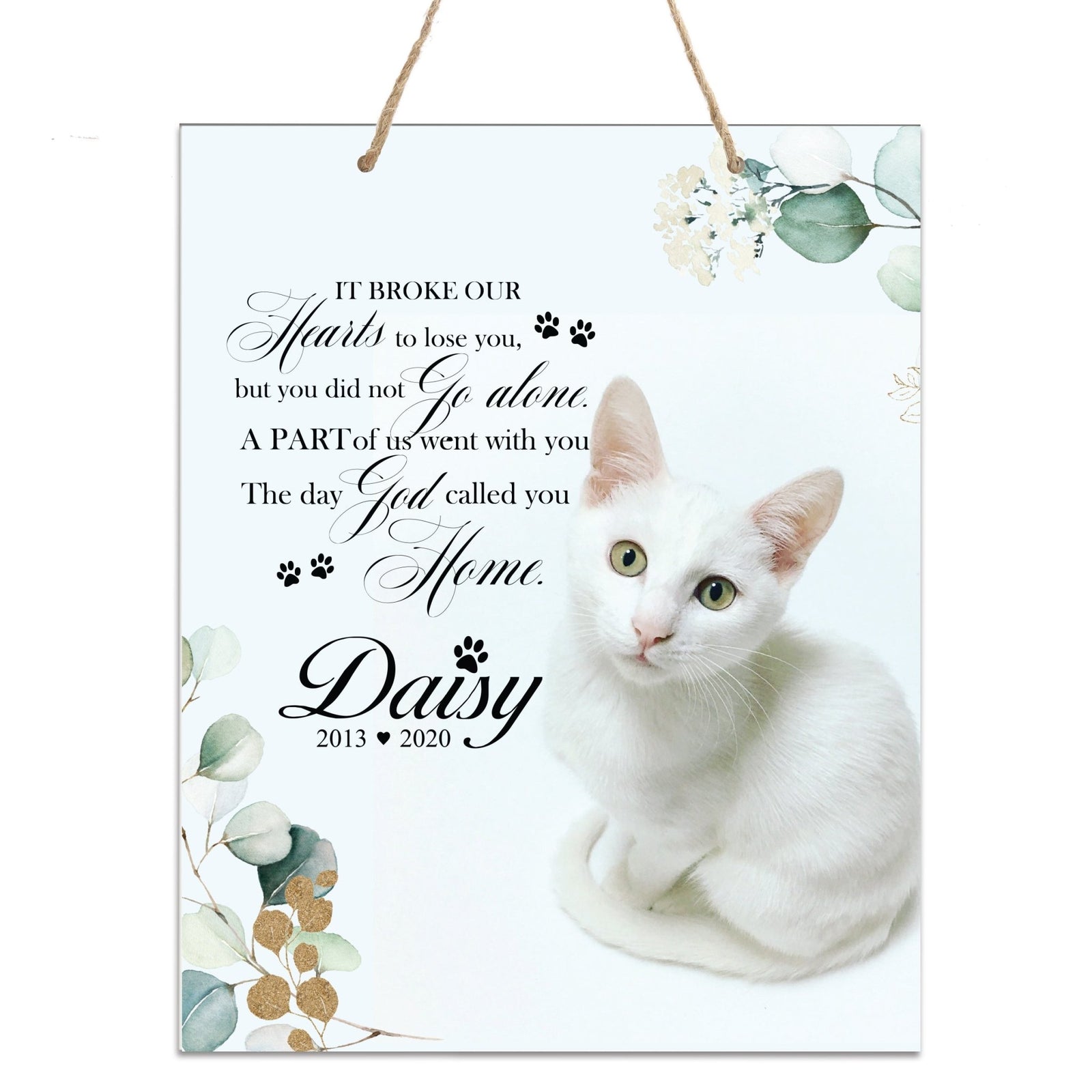 Personalized Pet Memorial Rope Wall Sign Decor - LifeSong Milestones