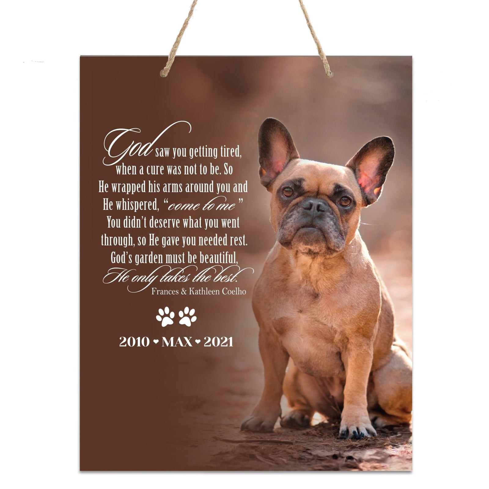 Personalized Pet Memorial Rope Wall Sign Decor - LifeSong Milestones