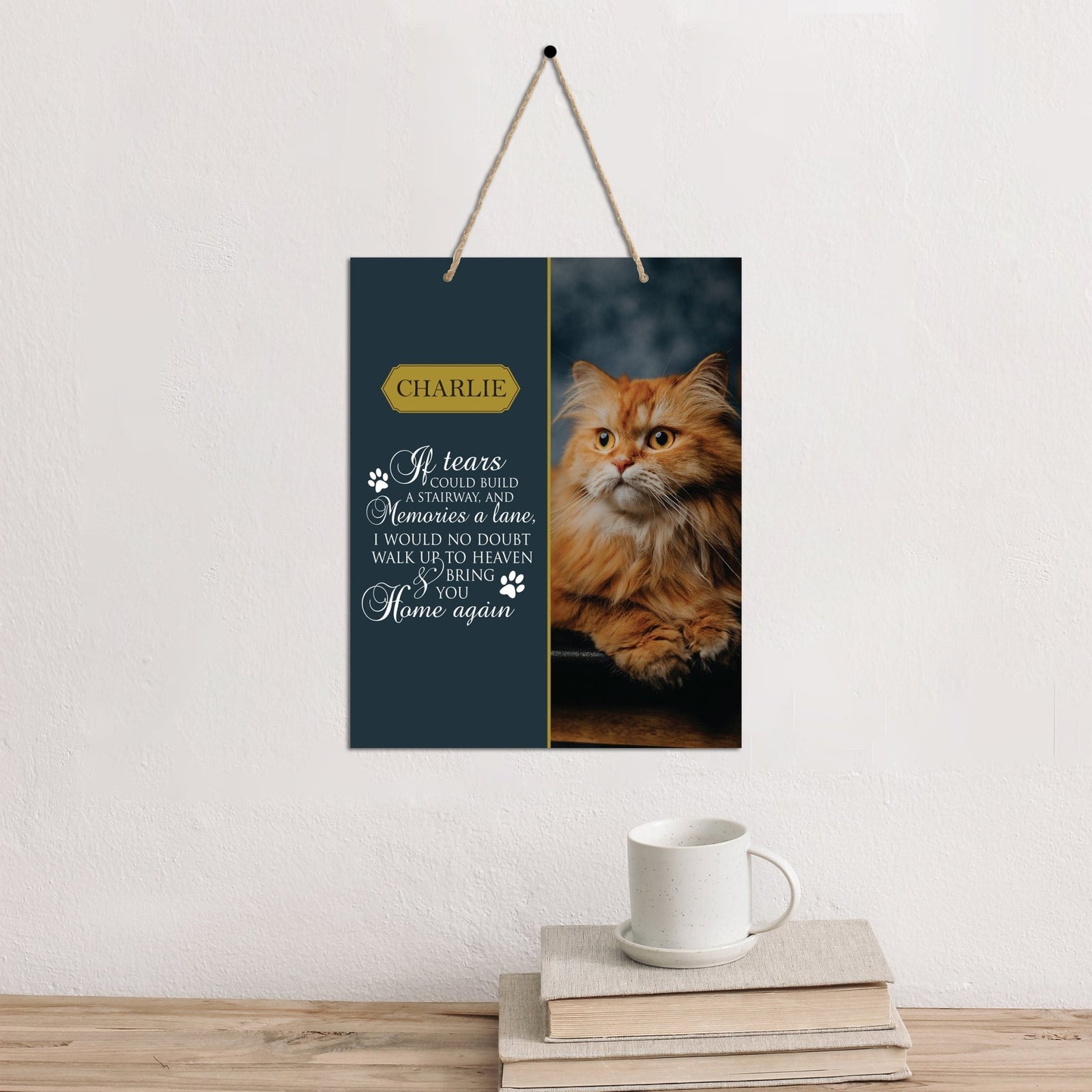 Personalized Pet Memorial Rope Wall Sign Decor - LifeSong Milestones