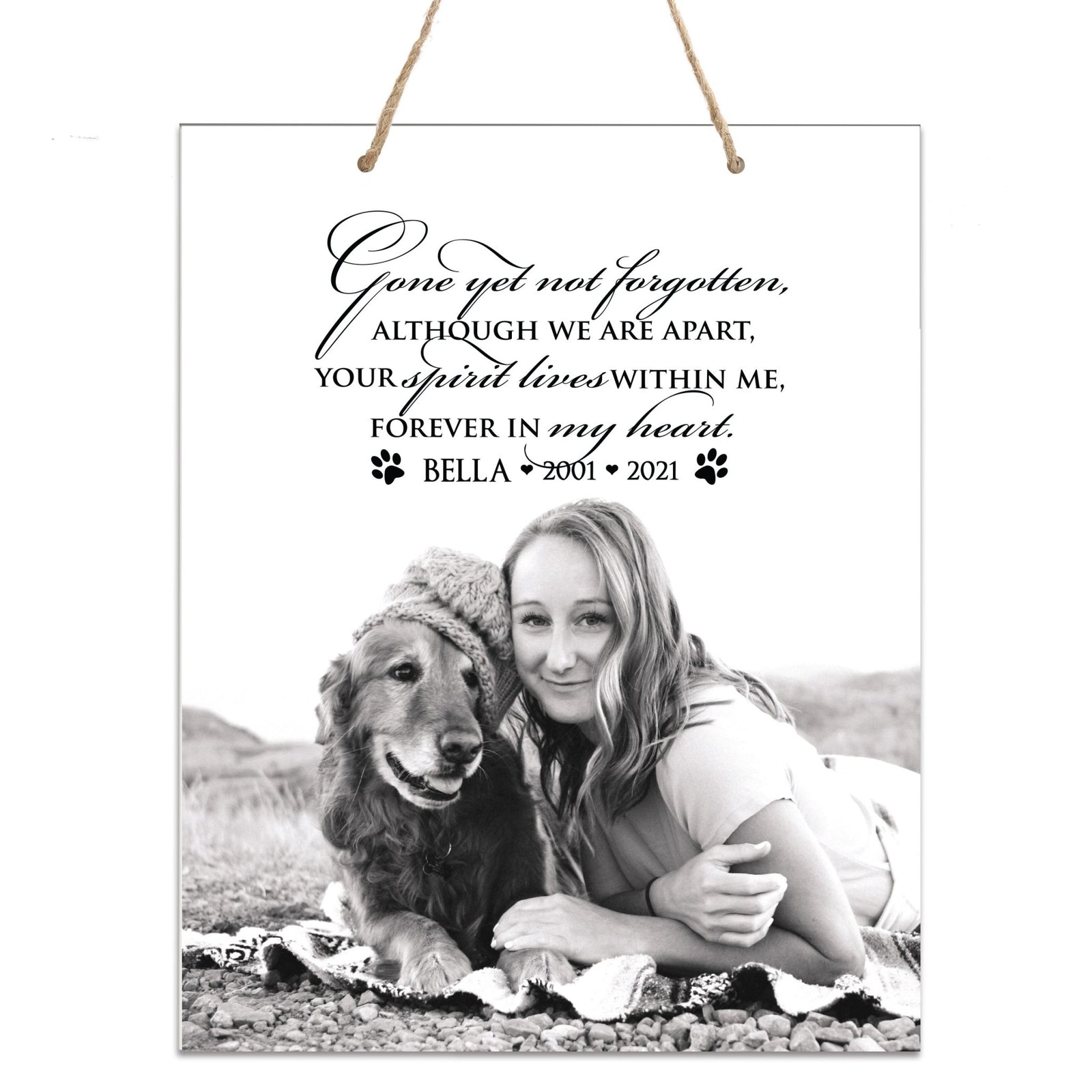 Personalized Pet Memorial Rope Wall Sign Decor - LifeSong Milestones