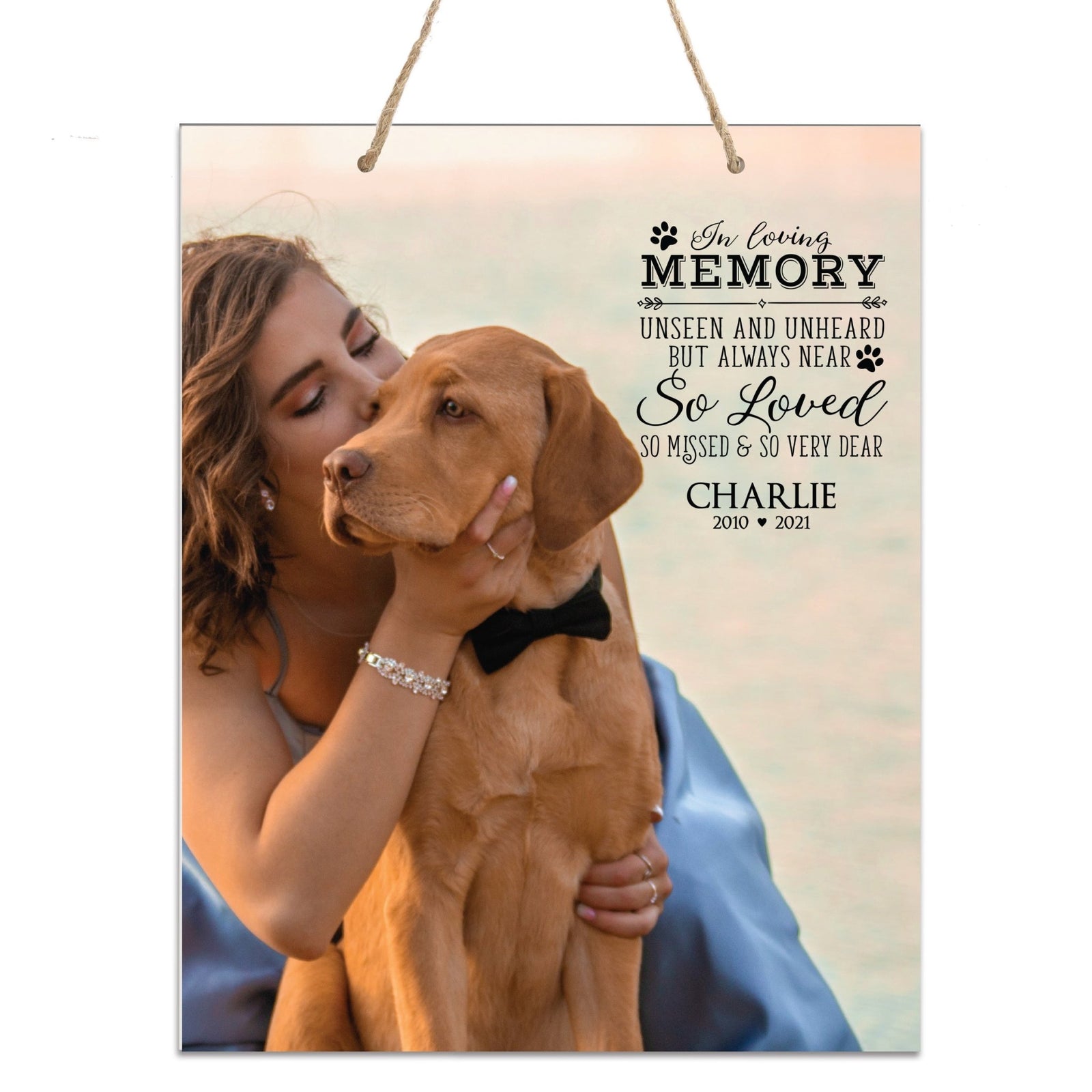Personalized Pet Memorial Rope Wall Sign Decor - LifeSong Milestones