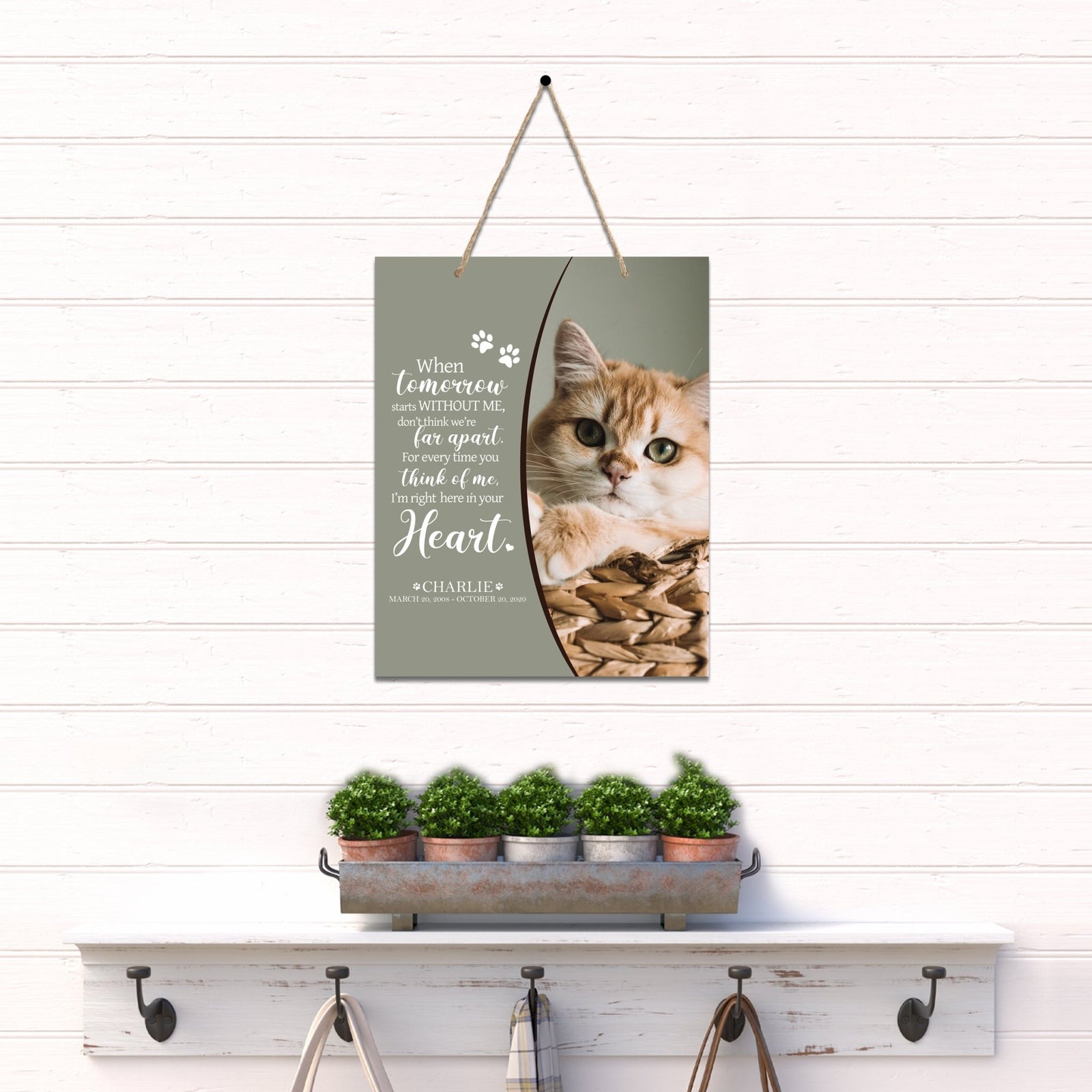 Personalized Pet Memorial Rope Wall Sign Decor - LifeSong Milestones
