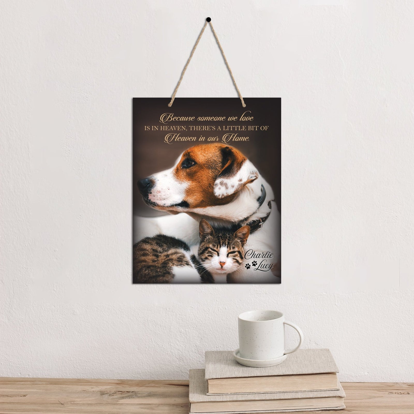 Personalized Pet Memorial Rope Wall Sign Decor - LifeSong Milestones