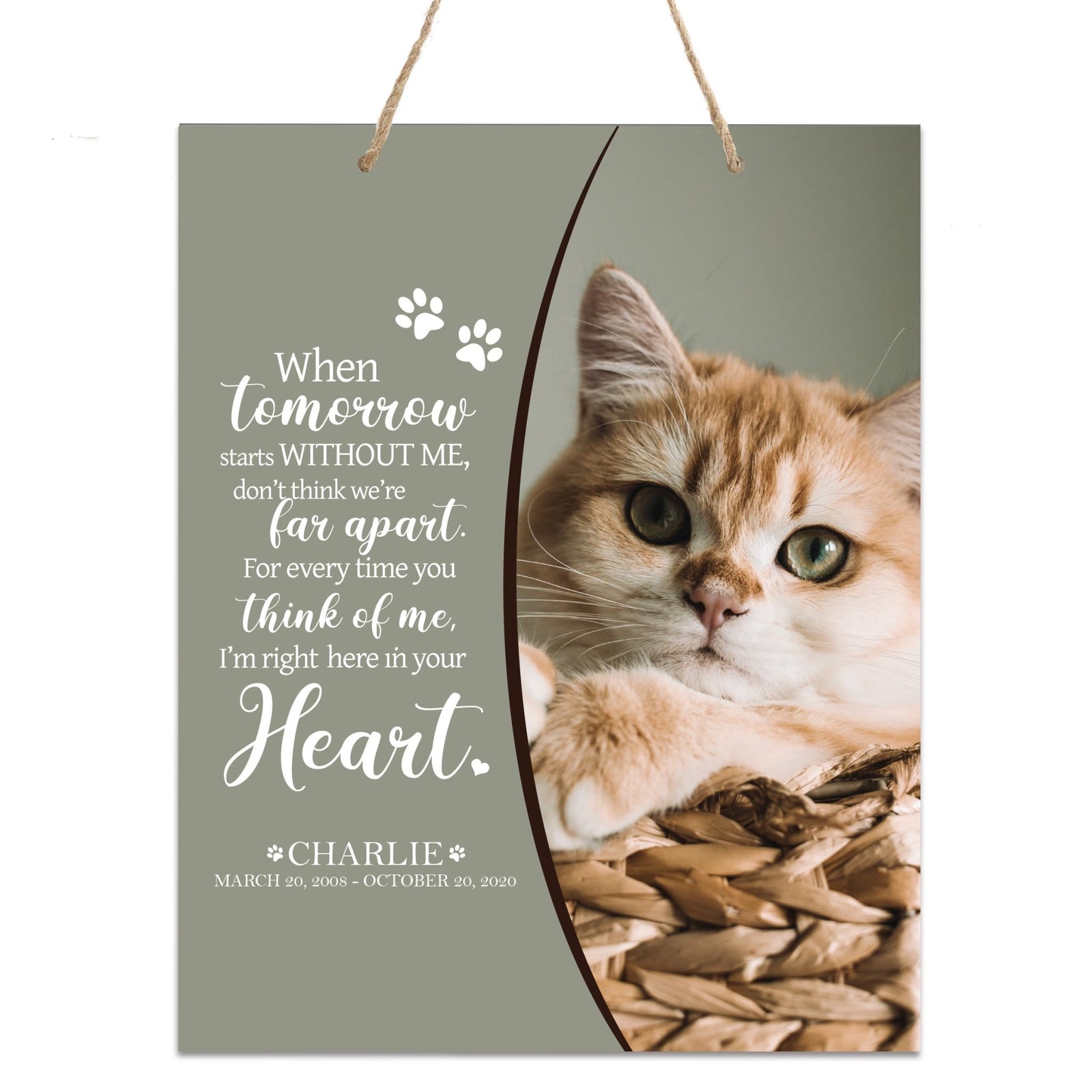 Personalized Pet Memorial Rope Wall Sign Decor - LifeSong Milestones