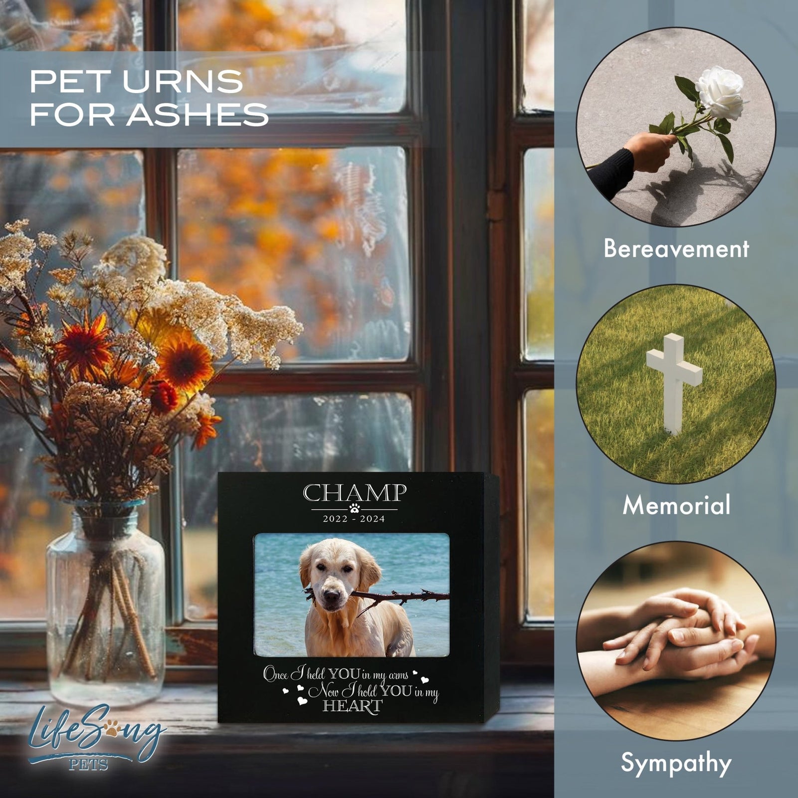 Personalized Pet Urn with Photo Display – Cherish Your Dog or Cat Forever - Once I Held You - LifeSong Milestones