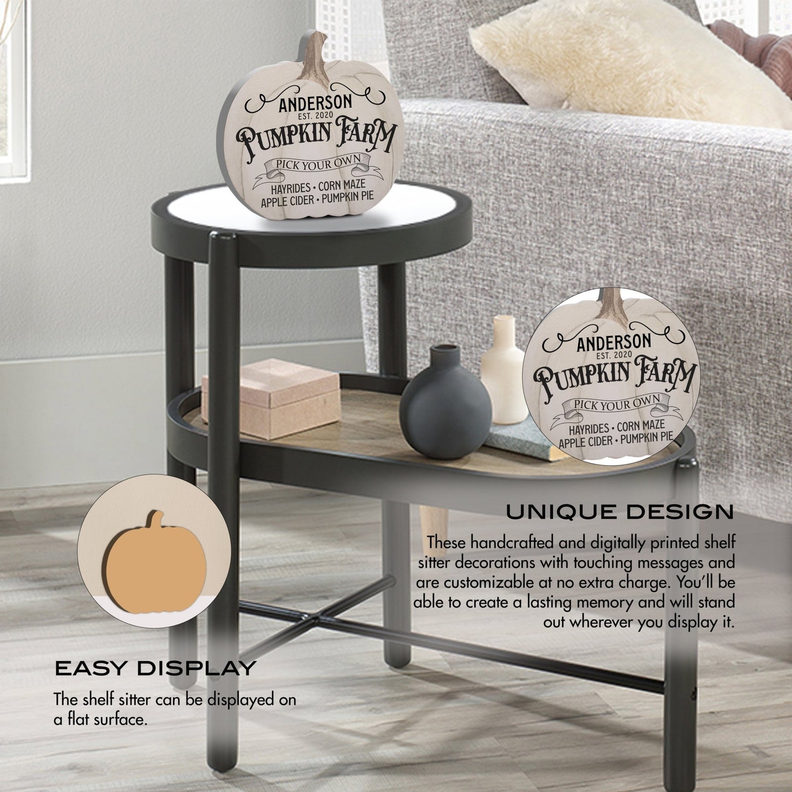 Personalized Pumpkin shelf decor Decorative Home Décor - Pumpkin Farm - LifeSong Milestones