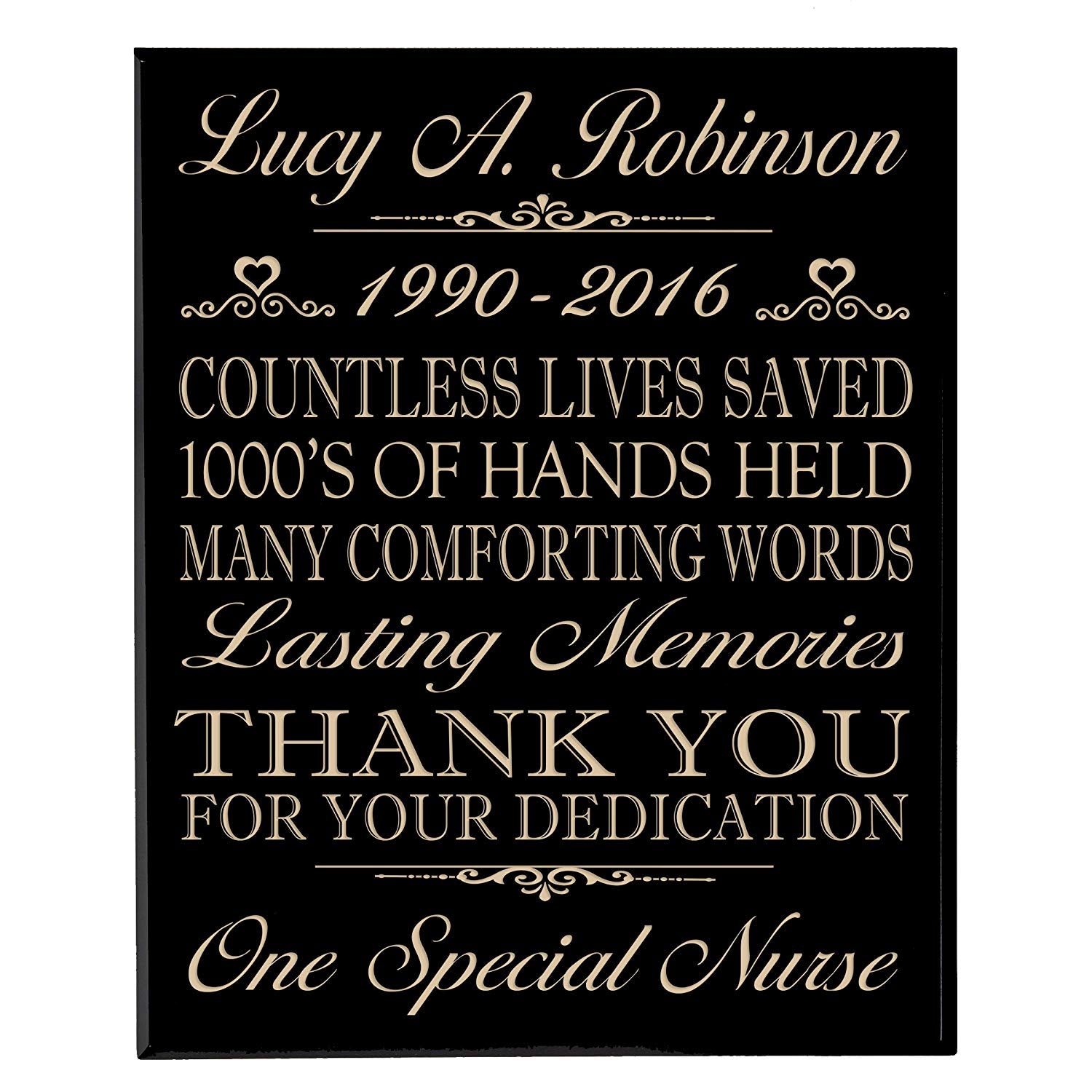 Personalized Retirement Gift Plaque For Men And Women - Nurse - LifeSong Milestones