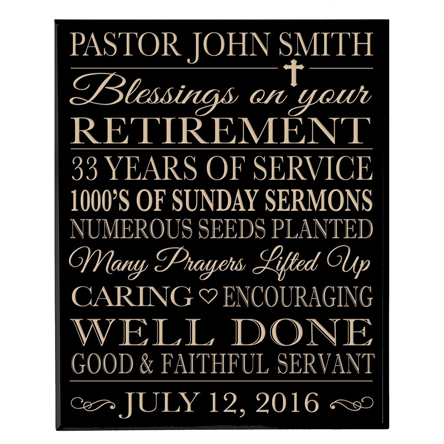 Personalized Retirement Gift Plaque For Men And Women - Religious - LifeSong Milestones