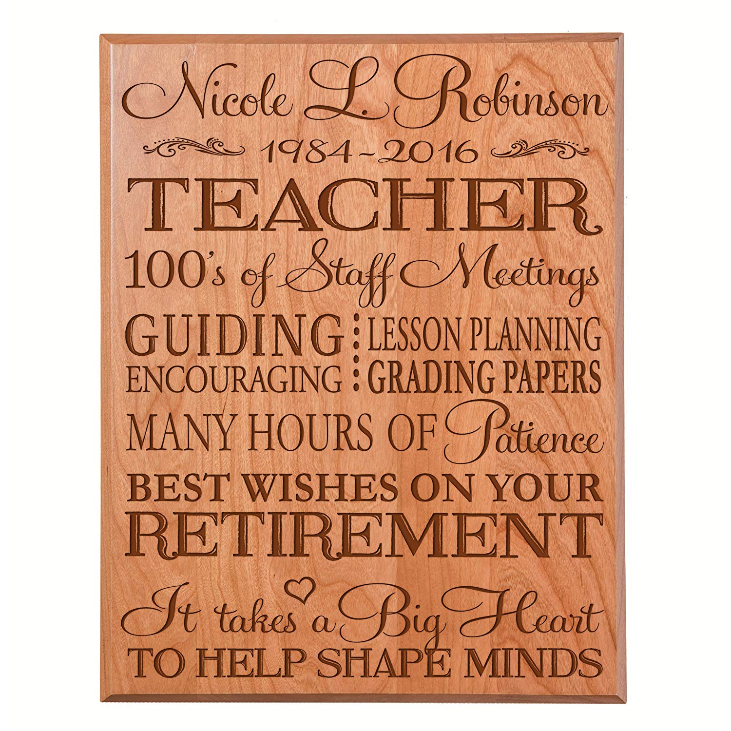 Personalized Retirement Gift Plaque For Men And Women - Teacher - LifeSong Milestones