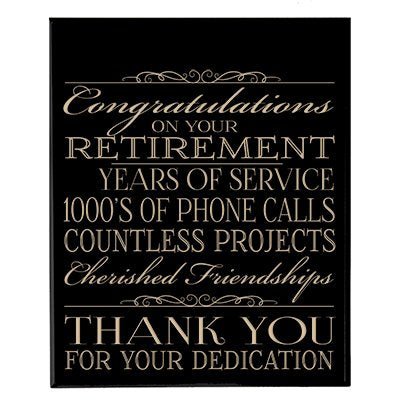 Personalized Retirement Gift Plaque For Men and Women - Thank You - LifeSong Milestones