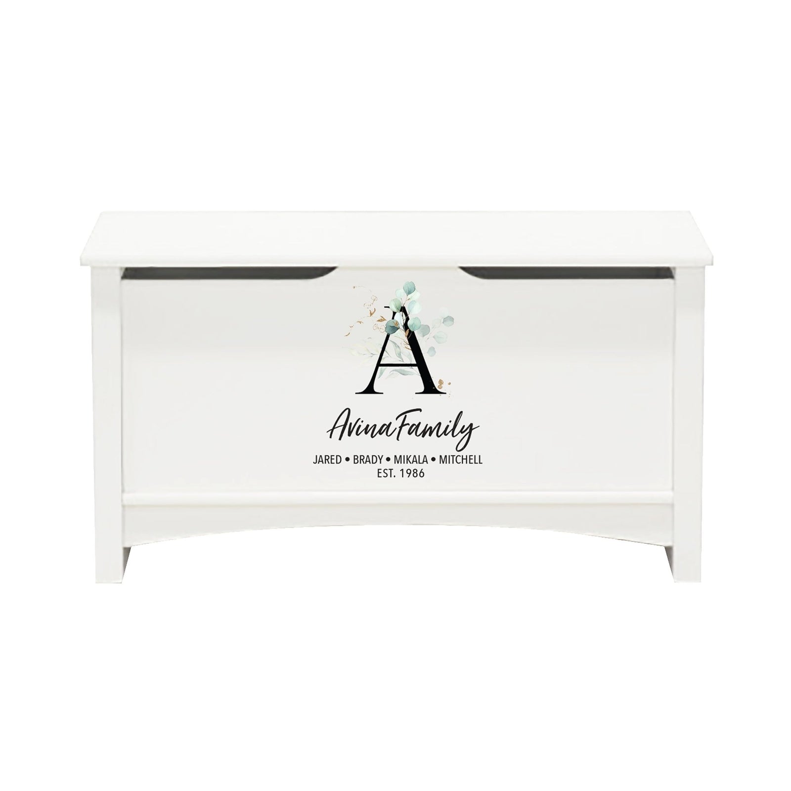 Personalized Room Organizer Toy Blanket Storage Chest Box - (FAMILY) - LifeSong Milestones