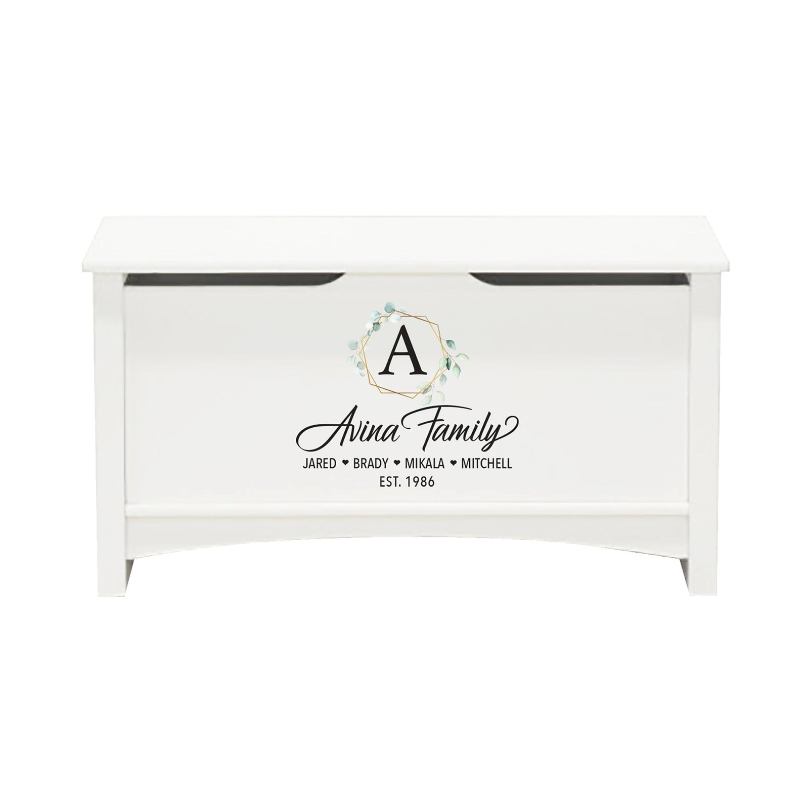 Personalized Room Organizer Toy Blanket Storage Chest Box - (FAMILY) - LifeSong Milestones