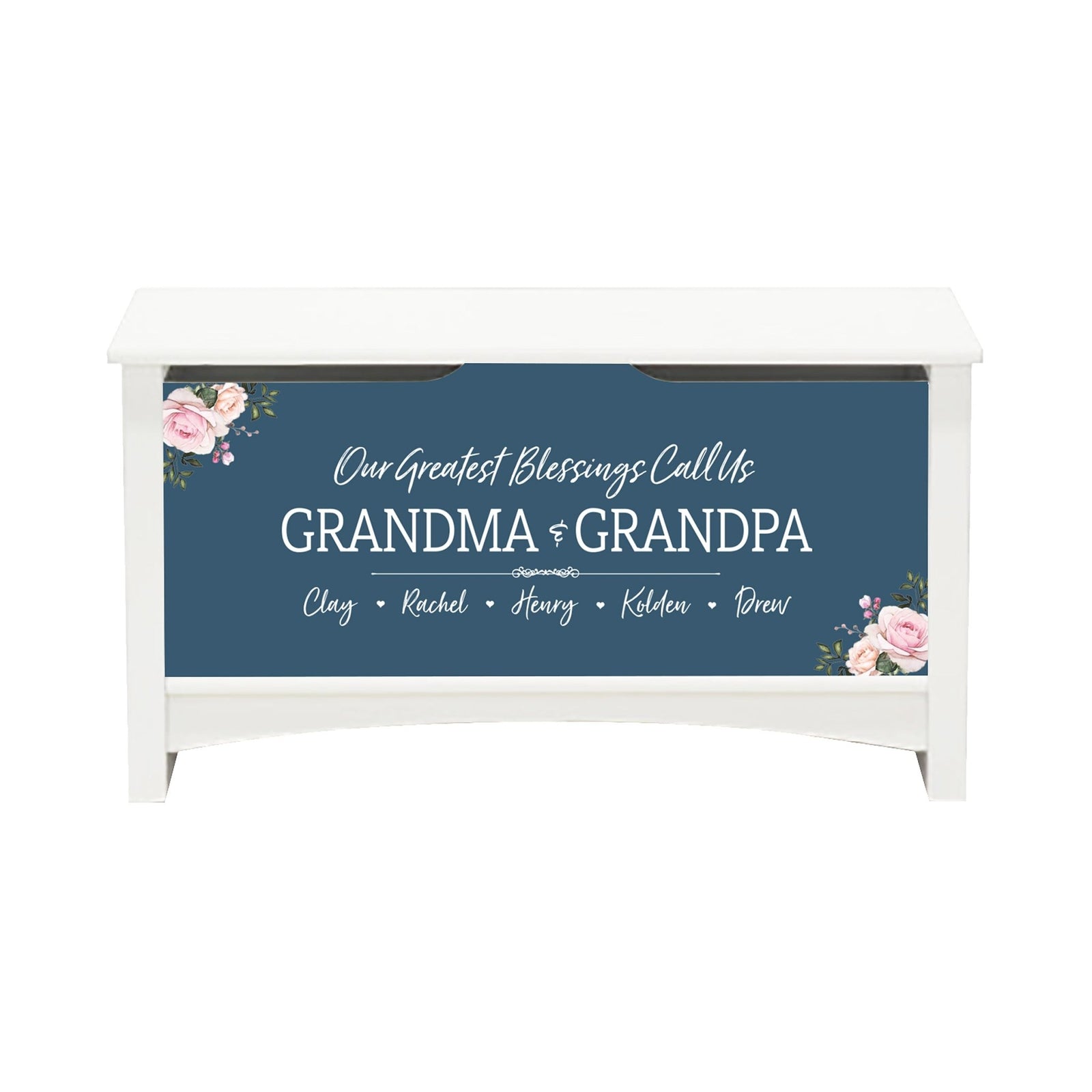 Personalized Room Organizer Toy Blanket Storage Chest Box - (GRANDPARENTS / FAMILY) - LifeSong Milestones