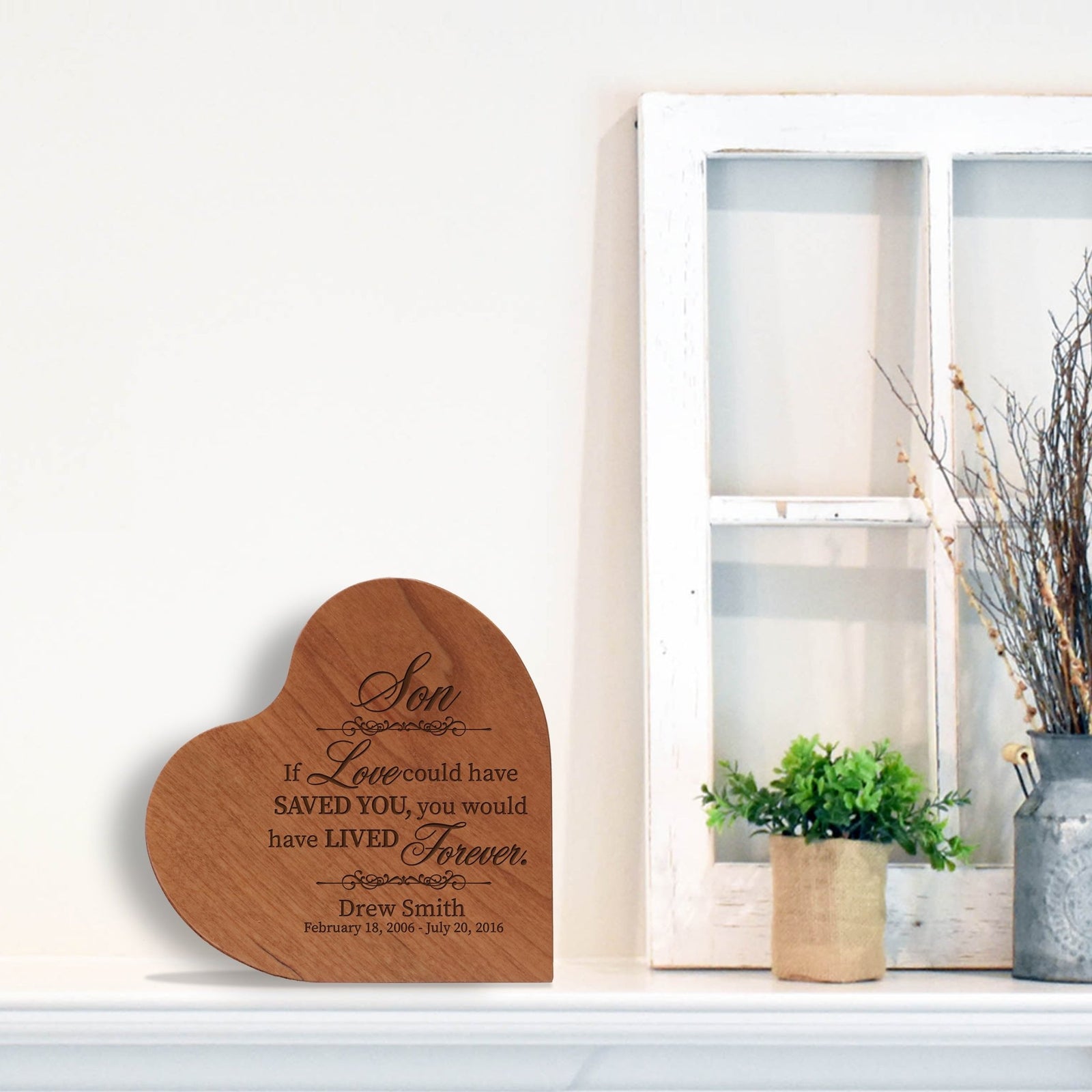 Memorial Engraved Customizable Heart Shaped Urns For Son