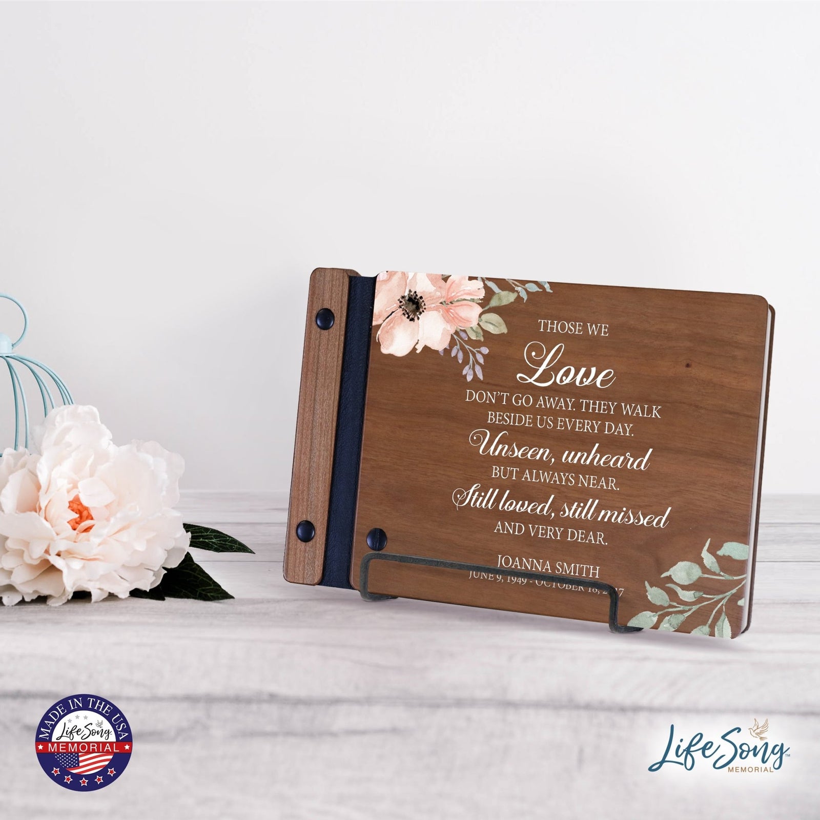 Personalized Small Wooden Memorial Guestbook 9.375x6 - Those We Love - LifeSong Milestones