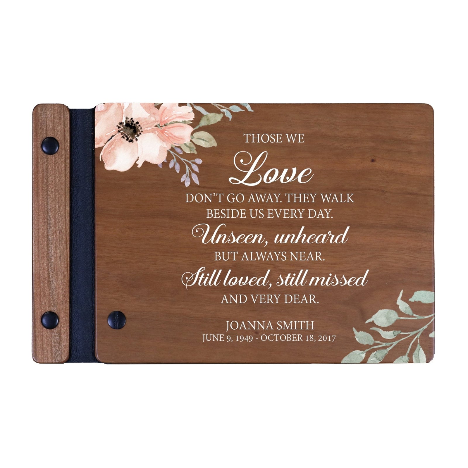 Personalized Small Wooden Memorial Guestbook 9.375x6 - Those We Love - LifeSong Milestones