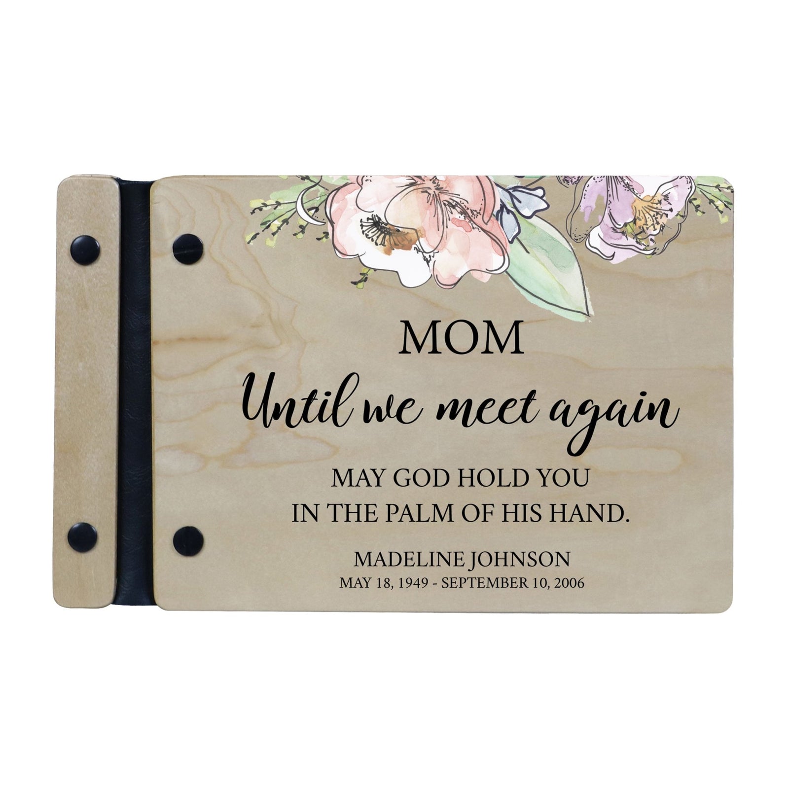 Personalized Small Wooden Memorial Guestbook 9.375x6 - Until We Meet Again (Ivory) - LifeSong Milestones