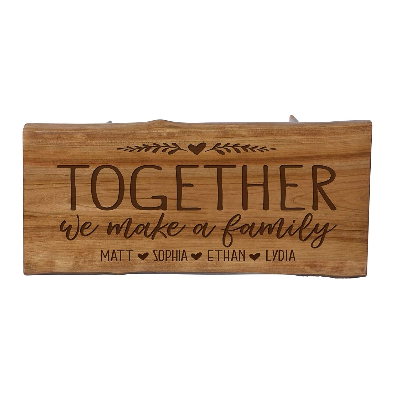 Personalized Solid Cherry Wood Step Stool 8 3/4" x 16" - LifeSong Milestones