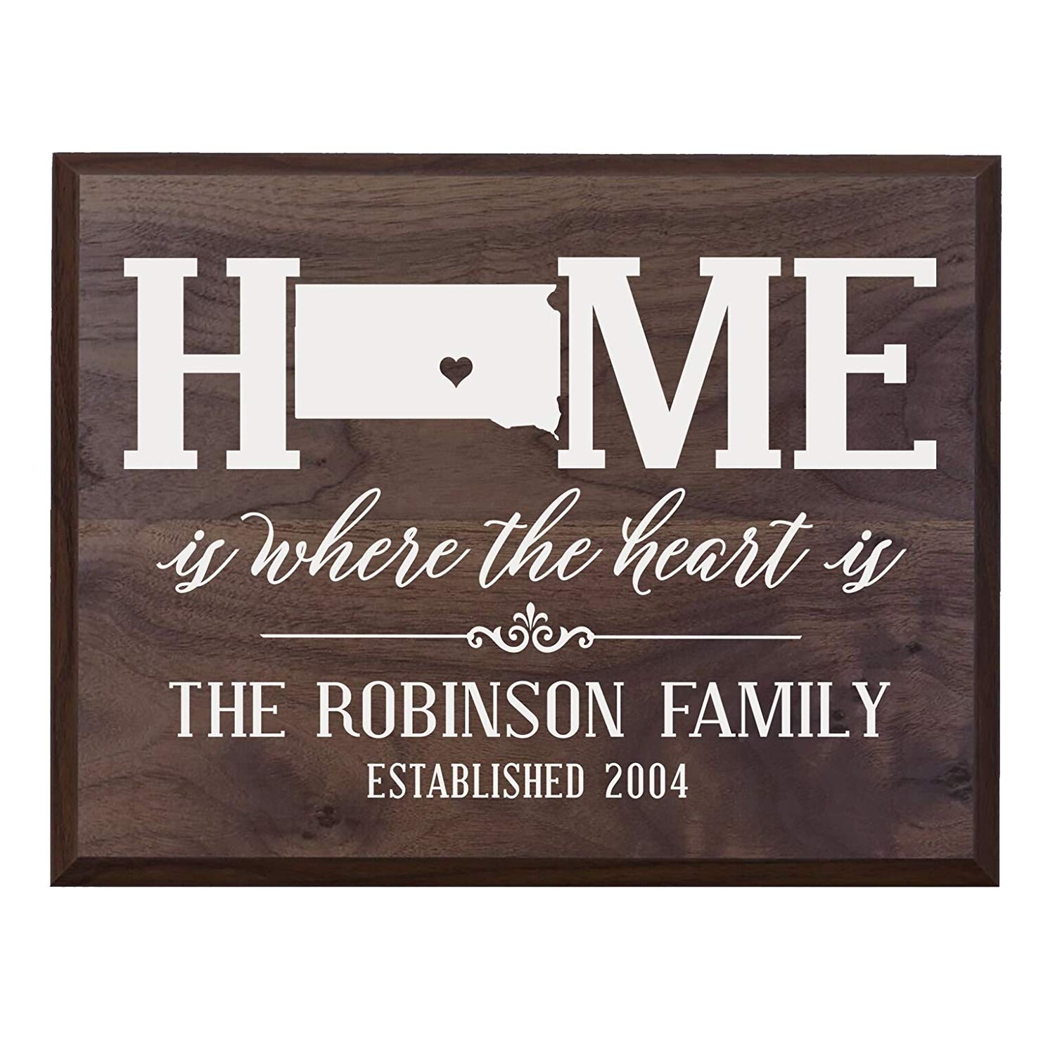 Personalized South Dakota State Home is Where the heart is Sign - LifeSong Milestones
