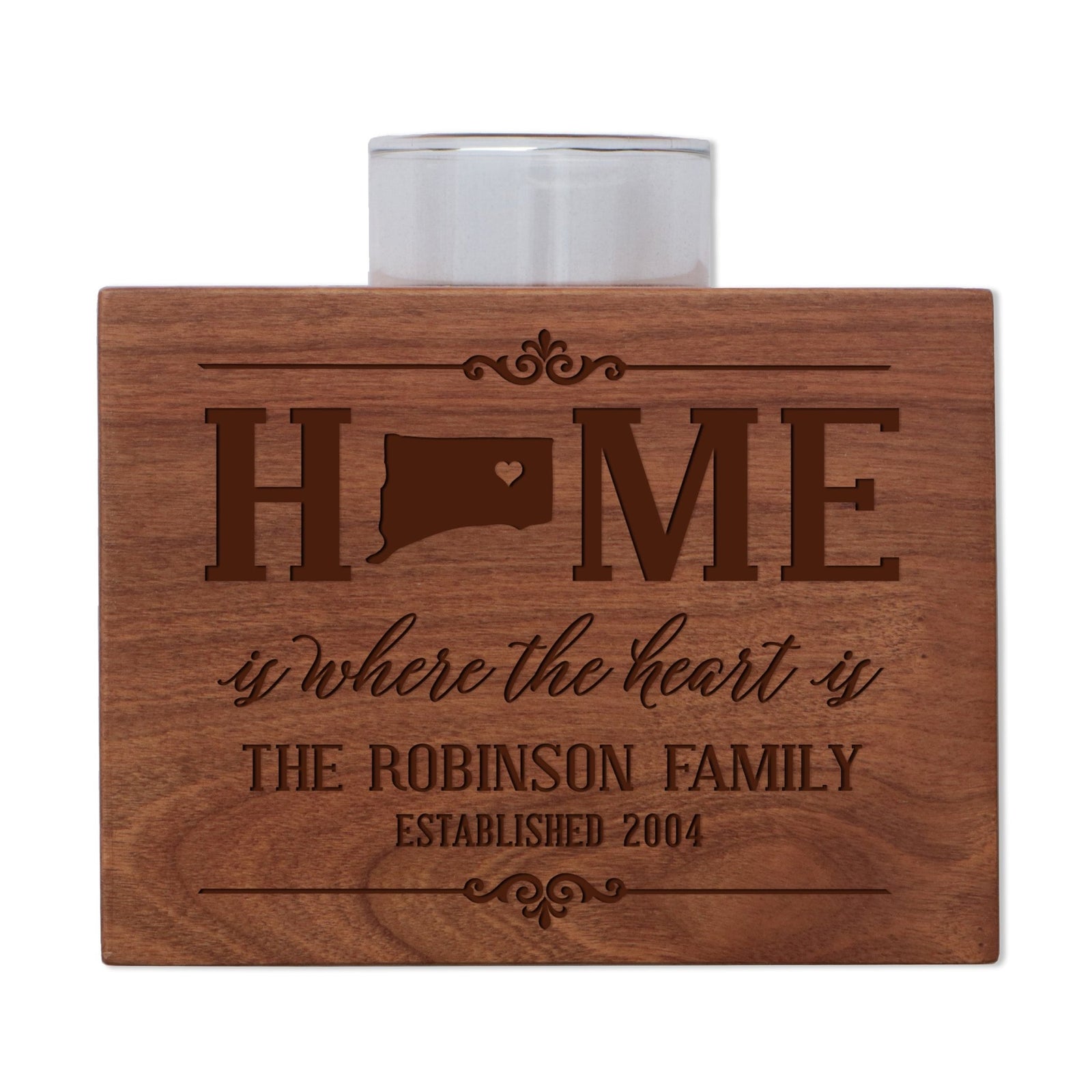 Personalized State Family Candle Holder - Northeast Region - LifeSong Milestones