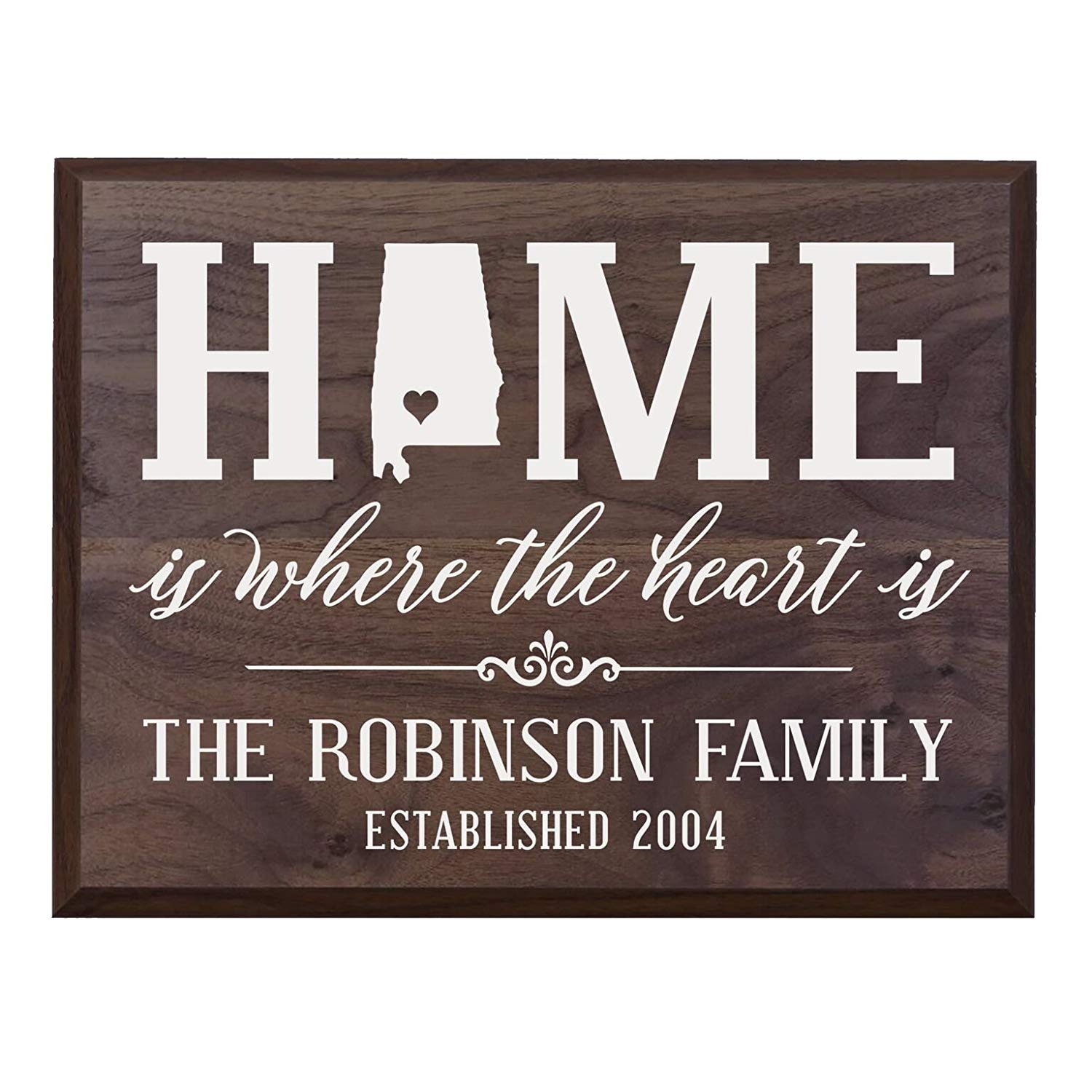 Personalized State Home is Where the heart is Wall Plaque Sign - LifeSong Milestones