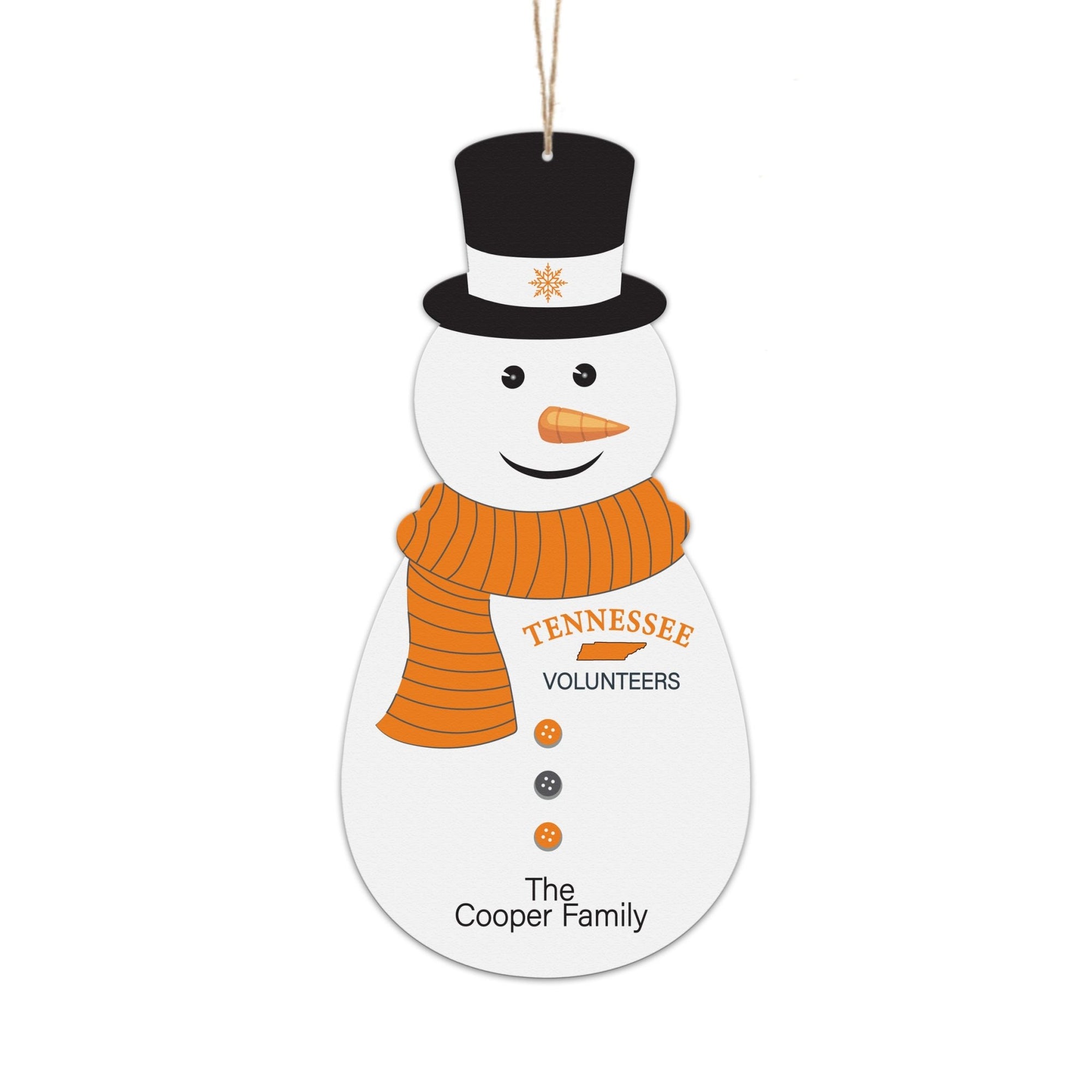 Personalized Tennessee Snowman Ornament Gift - LifeSong Milestones