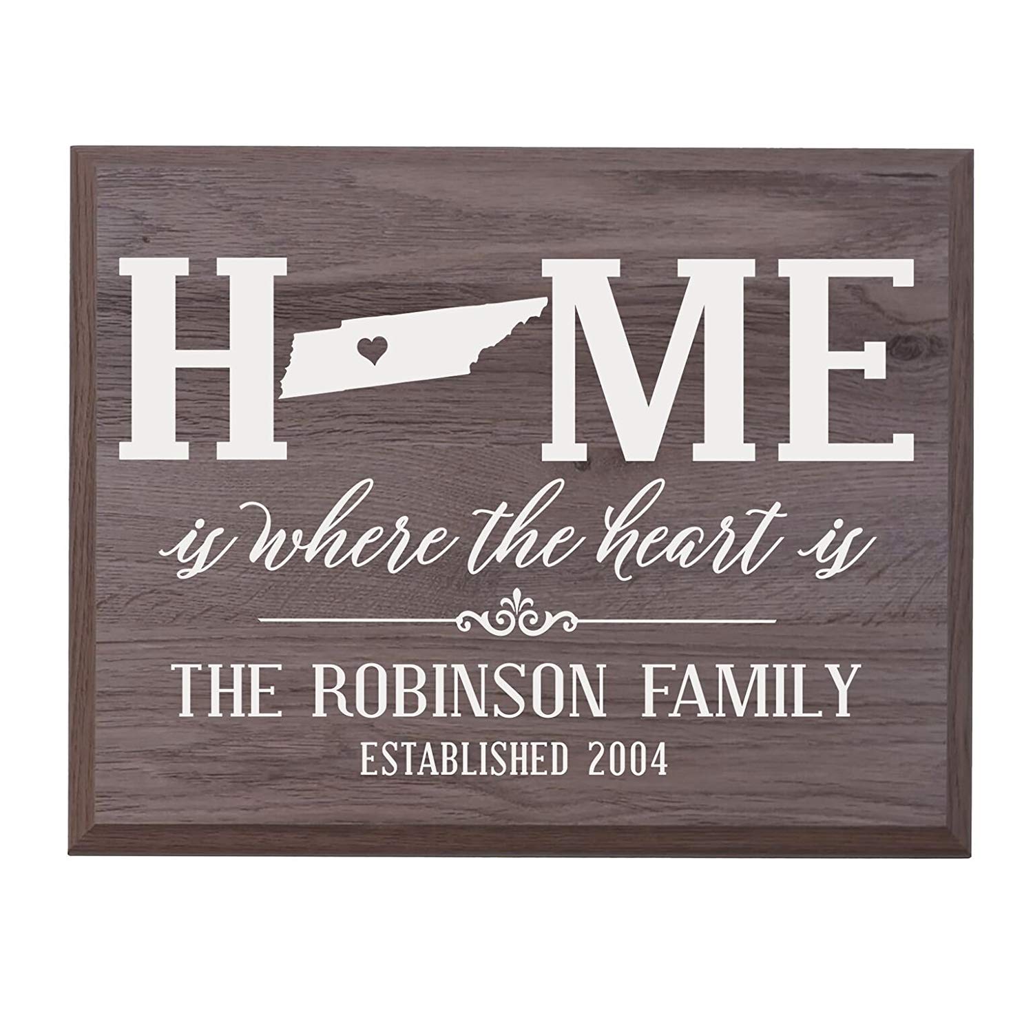 Personalized Tennessee State Home is Where the heart is Sign - LifeSong Milestones