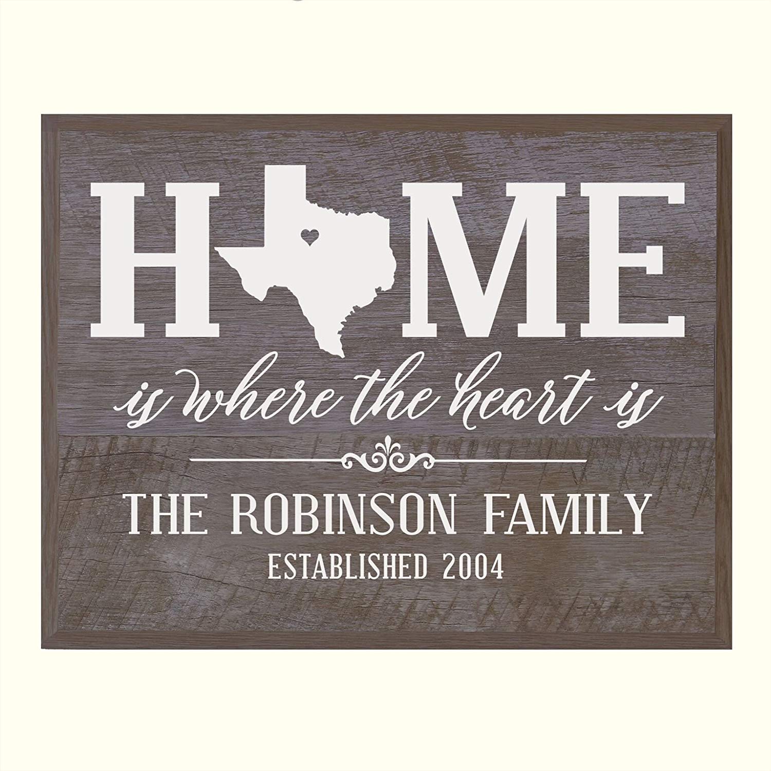 Personalized Texas State Home is Where the heart is Sign - LifeSong Milestones