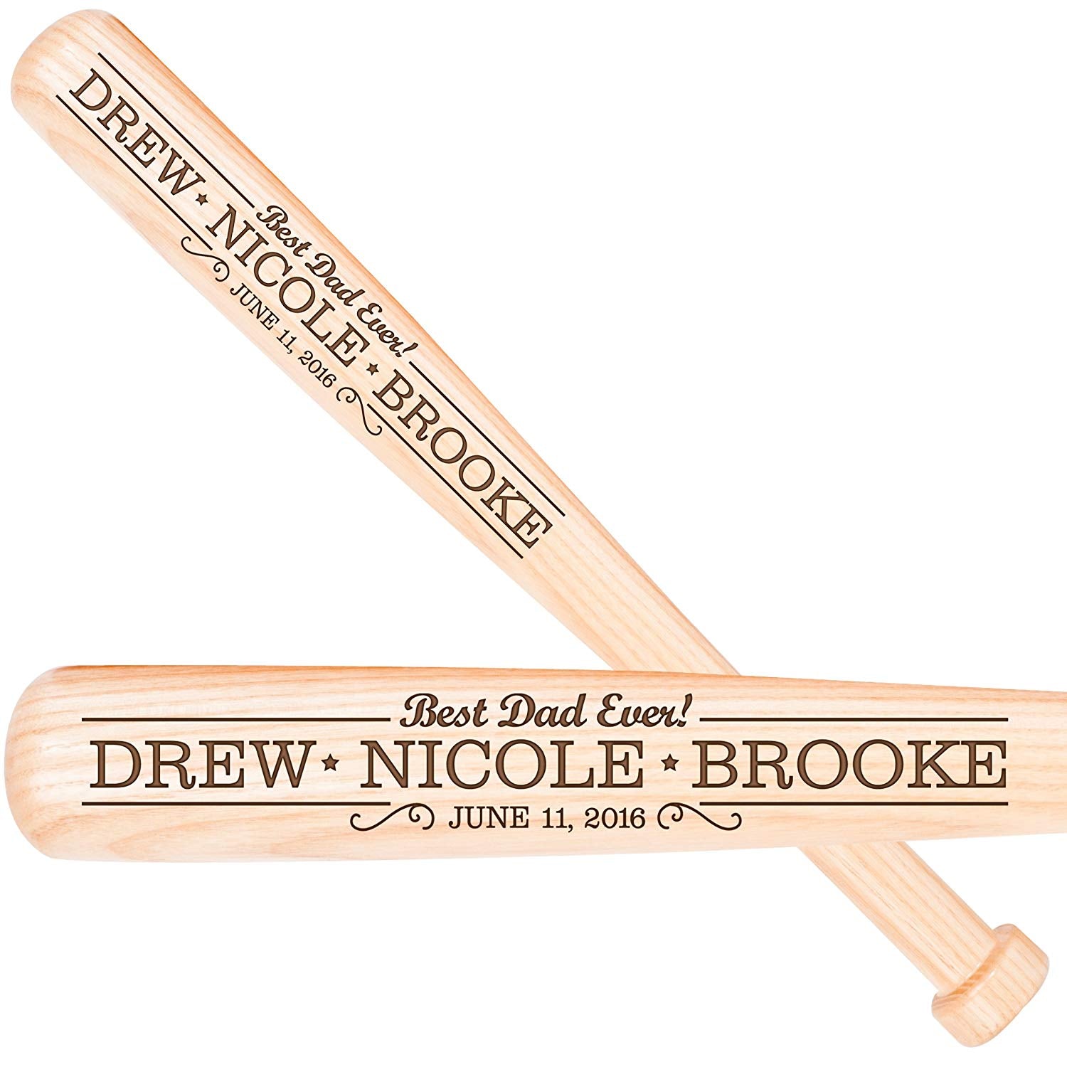 Personalized Unique Father's Day Décor Baseball Bat Shelf Décor - Best Dad Ever! - LifeSong Milestones