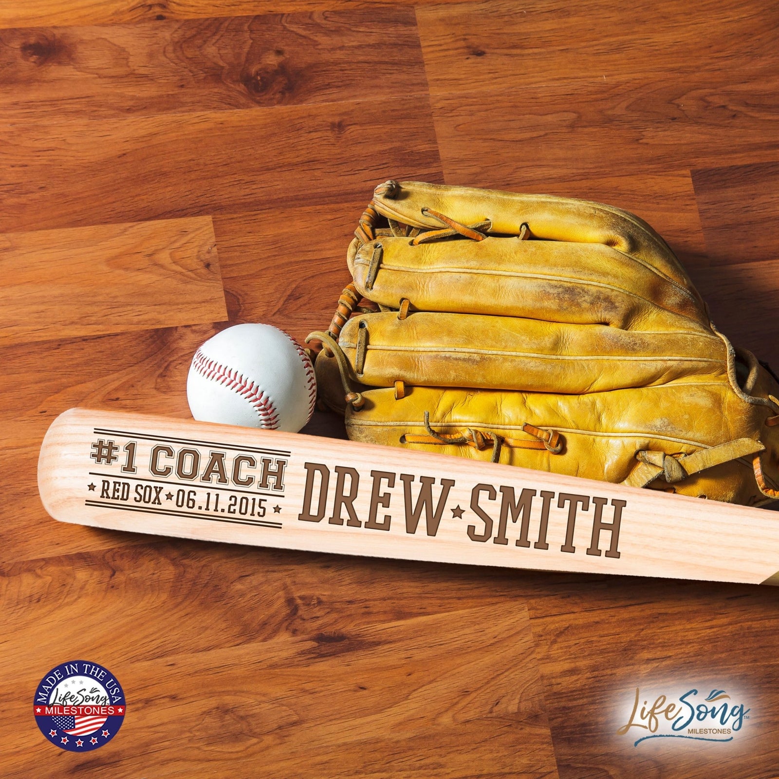 Personalized Unique Number One Coach Baseball Bat Shelf Décor - #1 Coach - LifeSong Milestones