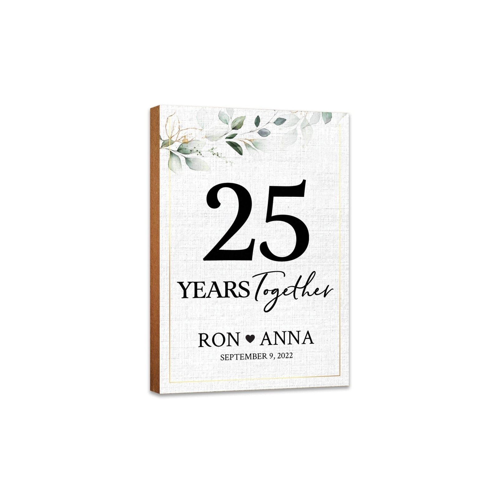 Personalized Unique Shelf Décor and Tabletop Signs Gifts for 25th Wedding Anniversary - LifeSong Milestones