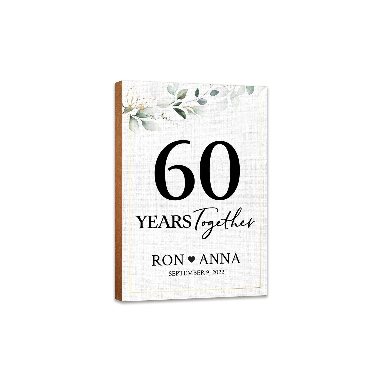 Personalized Unique Shelf Décor and Tabletop Signs Gifts for 60th Wedding Anniversary - LifeSong Milestones