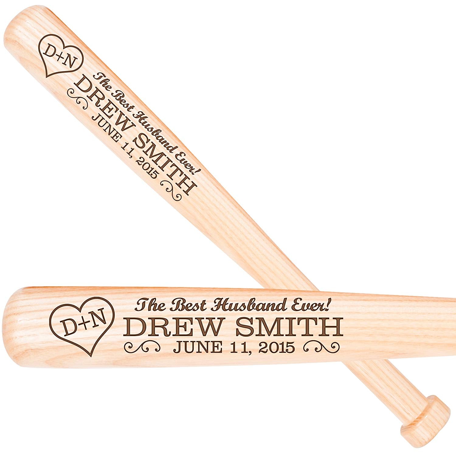 Personalized Unique Wedding Anniversary Baseball Bat - Best Husband Ever - LifeSong Milestones