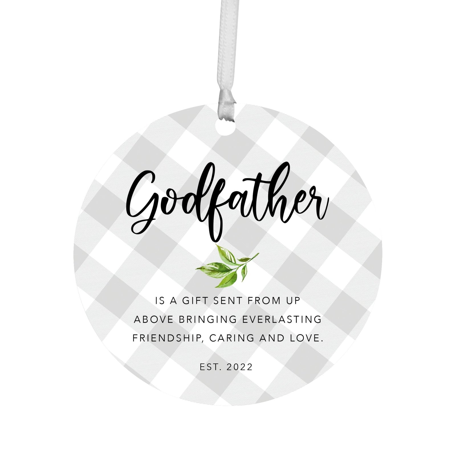 Personalized Unique Wooden Baptism Hanging Ornament Gift for Godfather - Is A Gift Sent From Above - LifeSong Milestones