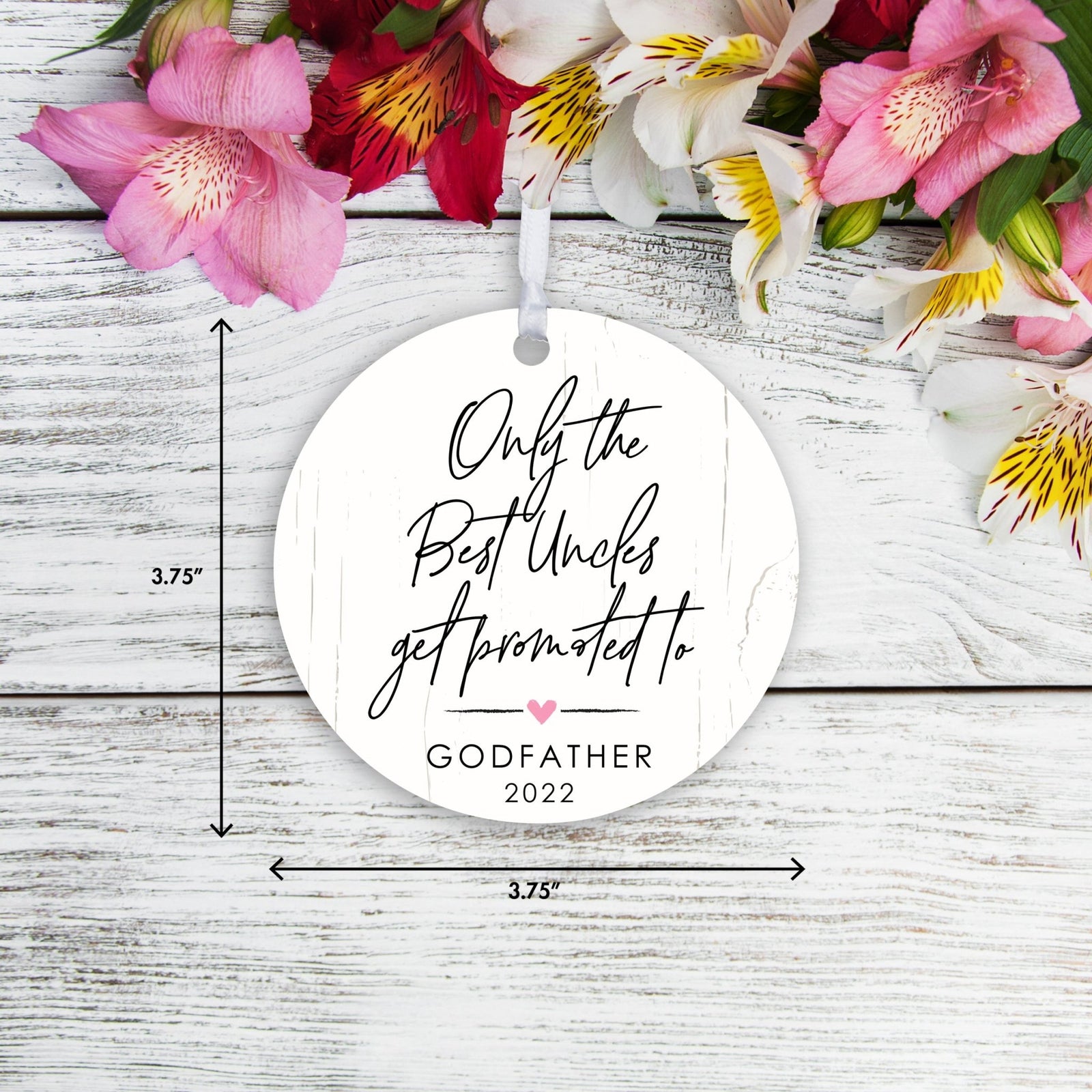 Personalized Unique Wooden Baptism Hanging Ornament Gift for Godfather - Only The Best Uncles - LifeSong Milestones