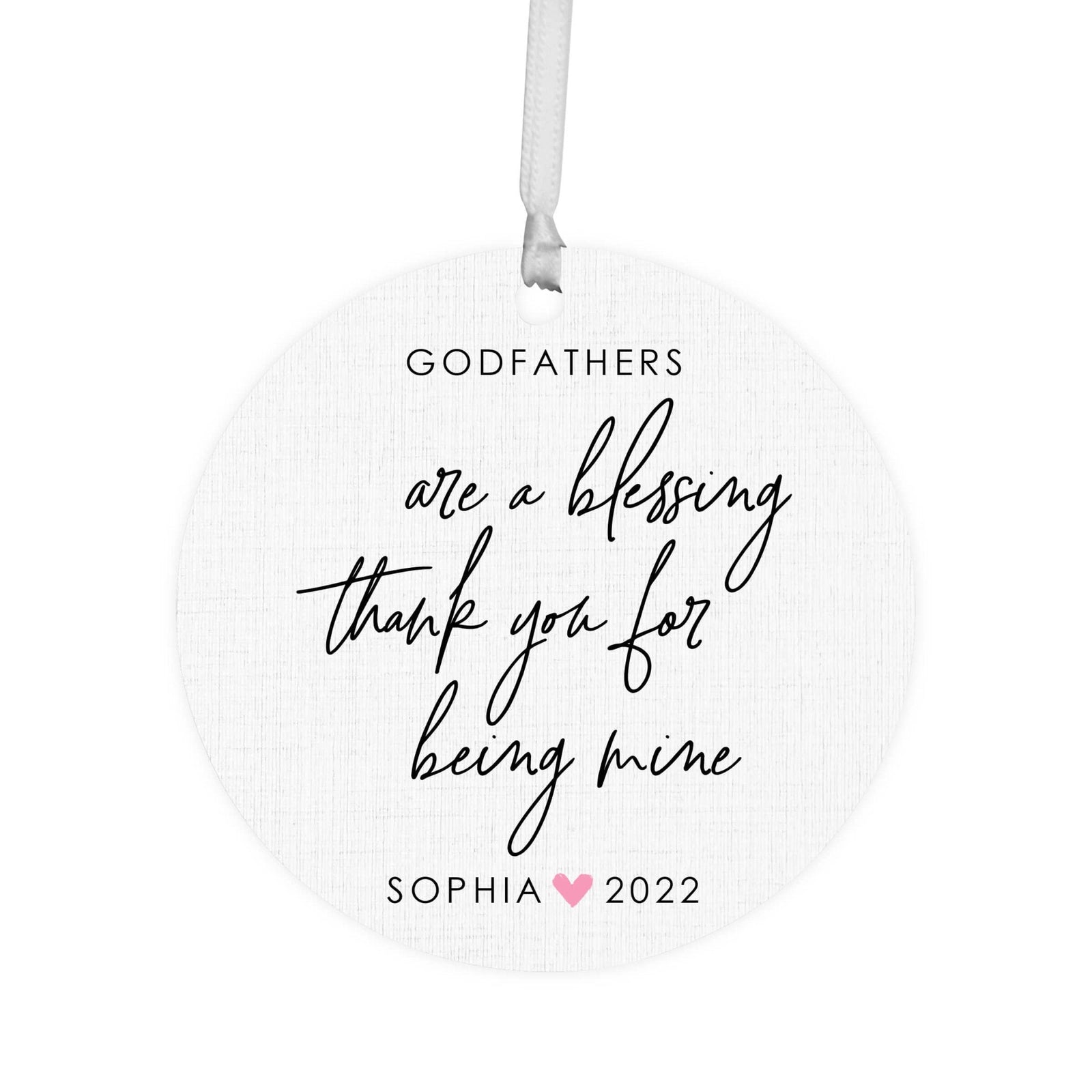 Personalized Unique Wooden Baptism Hanging Ornament Gift for Godfather - Thank You For Being Mine - LifeSong Milestones