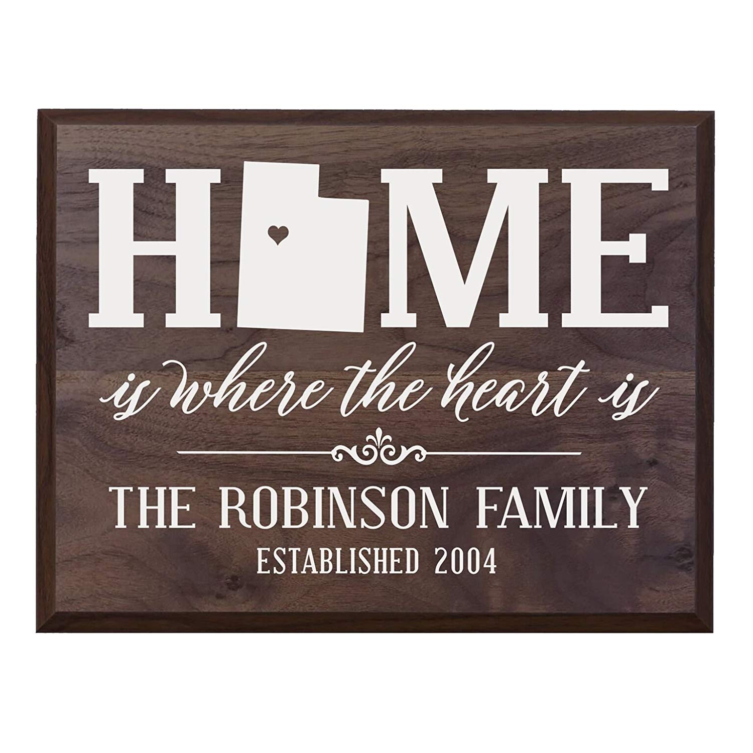 Personalized Utah State Home is Where the heart is Sign - LifeSong Milestones