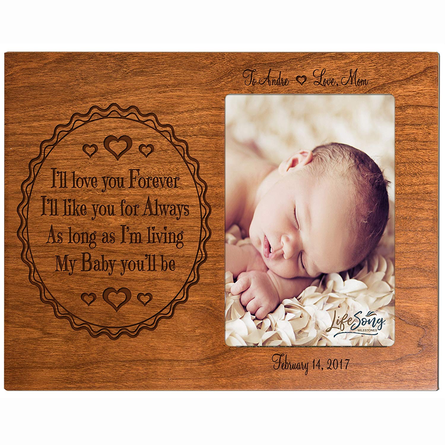 Personalized Valentine's Day Photo Frame - I'll Love You Forever - LifeSong Milestones