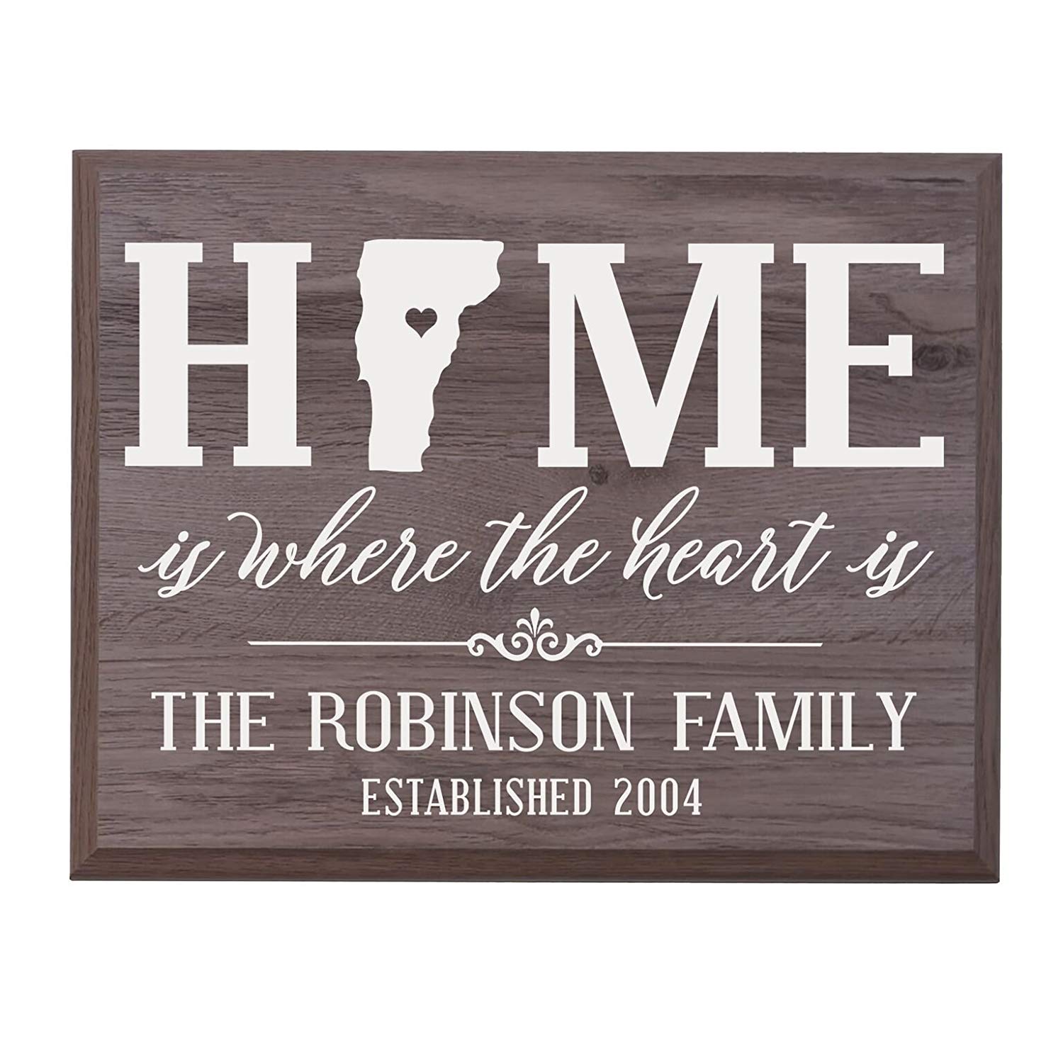 Personalized Vermont State Home is Where the heart is Sign - LifeSong Milestones
