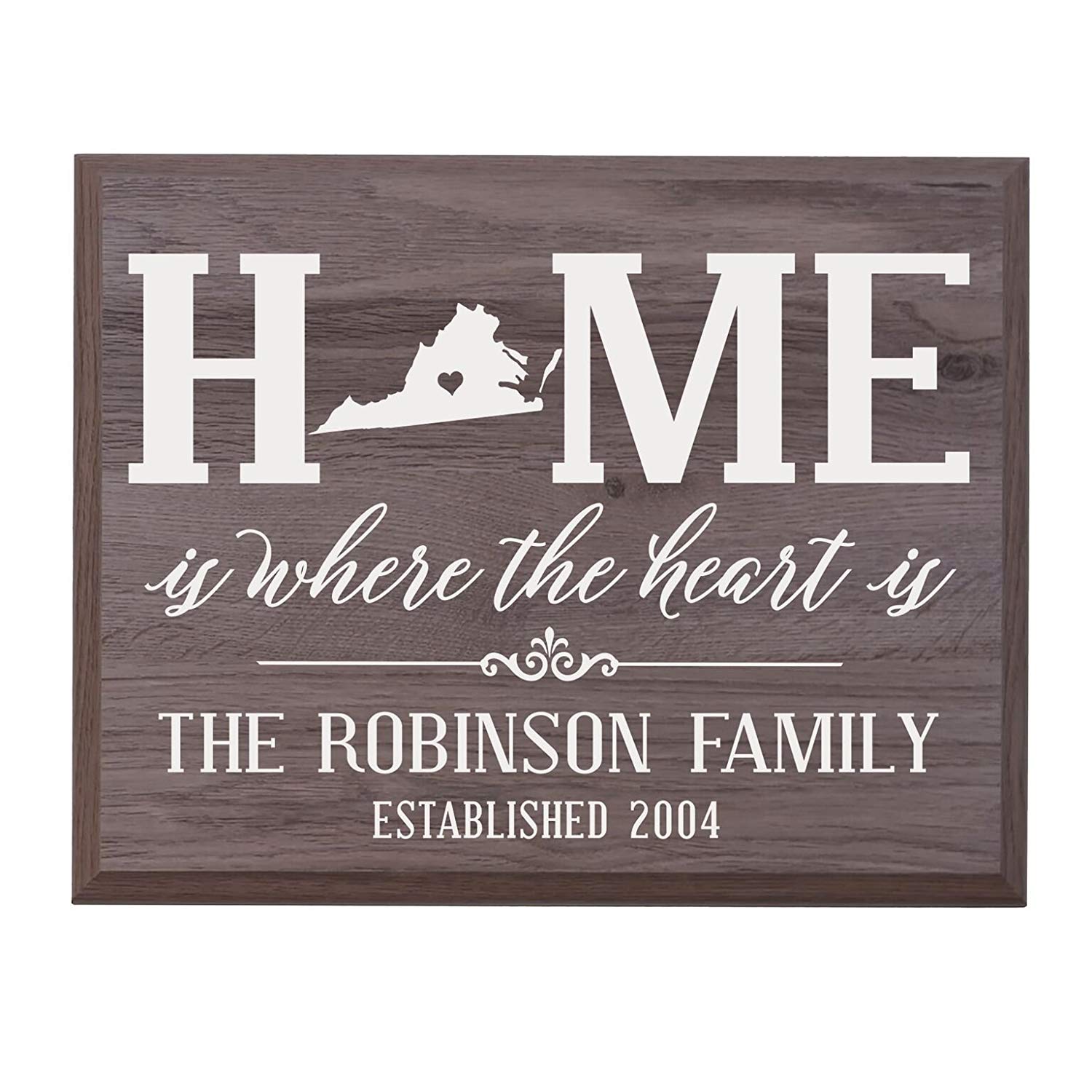 Personalized Virginia State Home is Where the heart is Sign - LifeSong Milestones