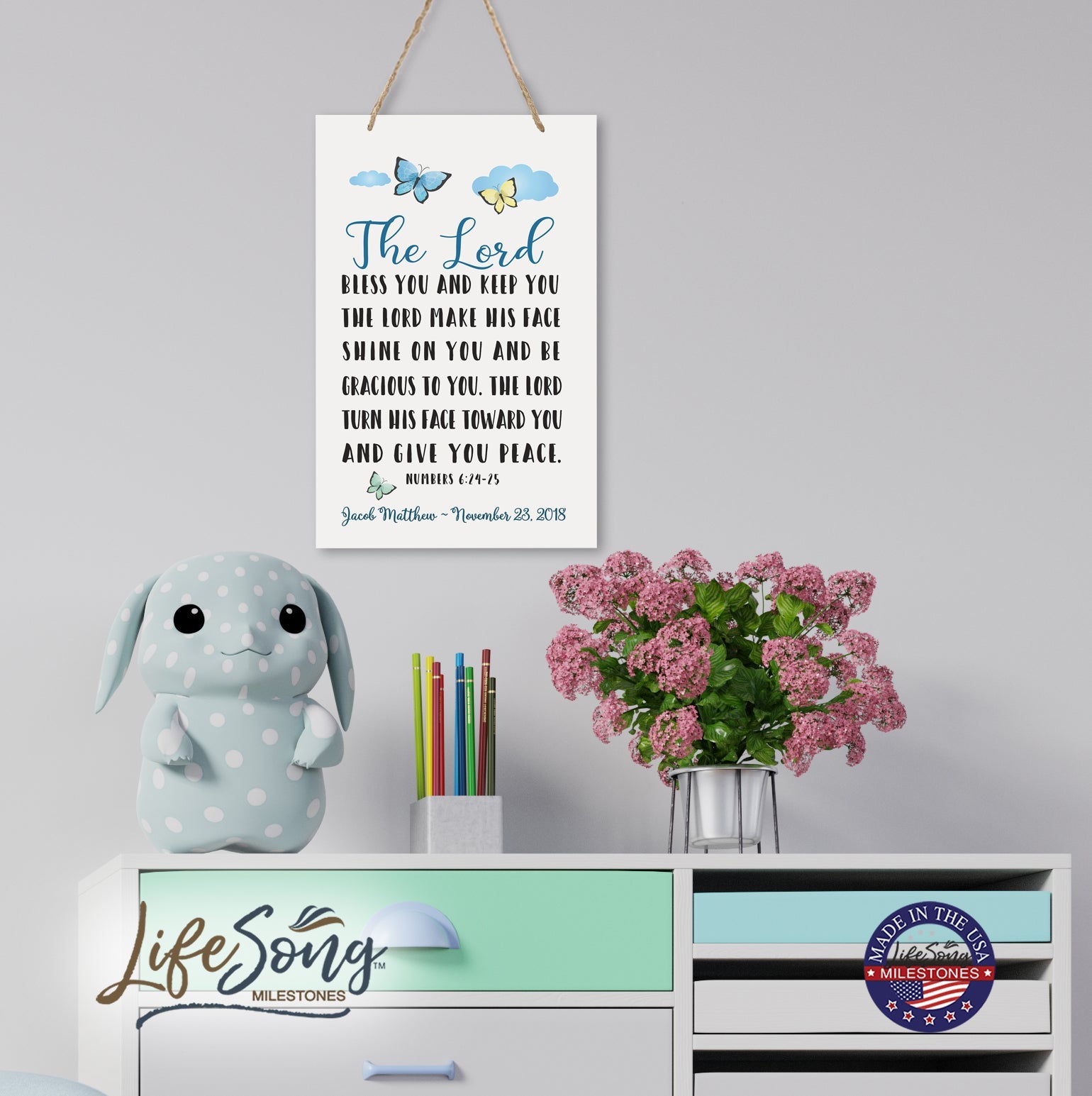 Personalized Wall Decor For Nursery Boys Bedroom Hanging Wall Art - LifeSong Milestones