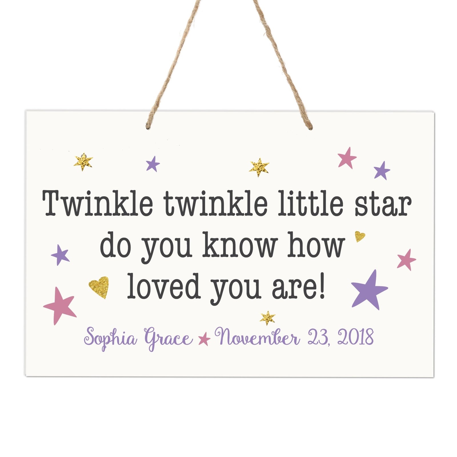 Personalized Wall Decor For Nursery Girls Bedroom Hanging Wall Art - LifeSong Milestones