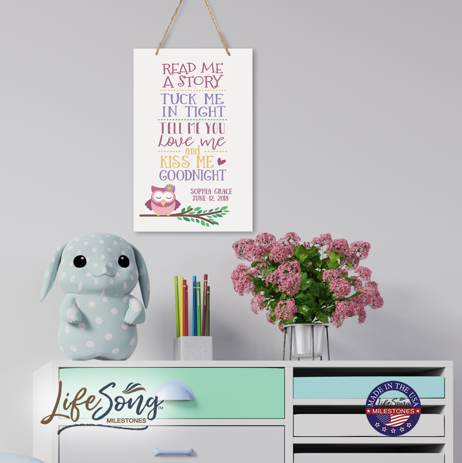 Personalized Wall Decor For Nursery Girls Bedroom Hanging Wall Art - LifeSong Milestones